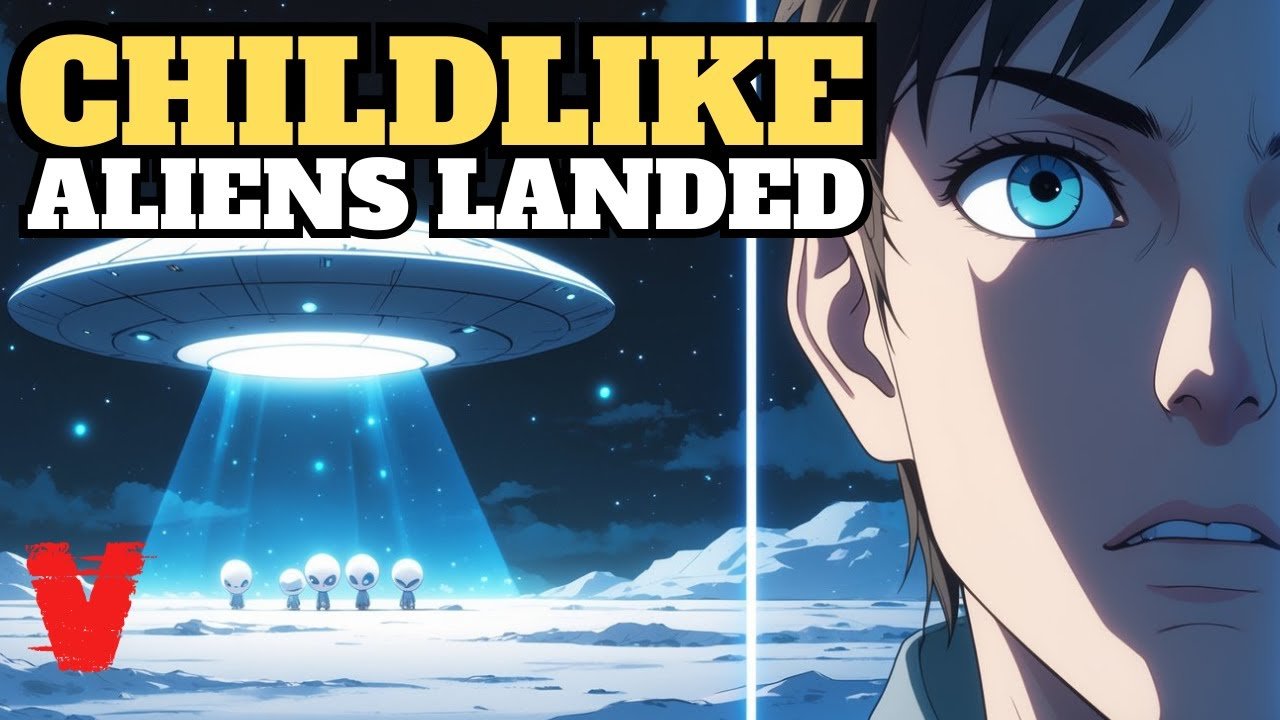 Mysterious UFO Lands in Snowy Field — Encounter with Childlike Alien Visitors!