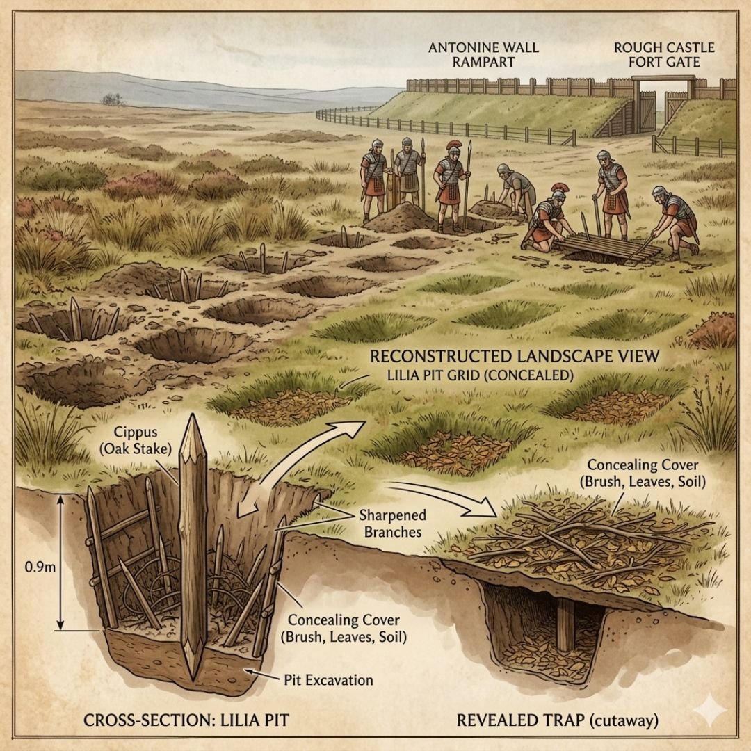 Roman ‘Man Traps’ at Rough Castle Fort