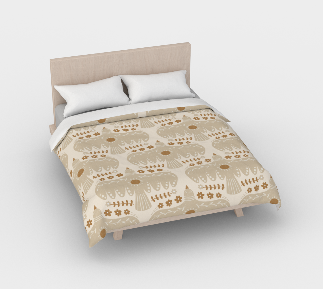 Housse de couette - Oiseau solaire - Beige