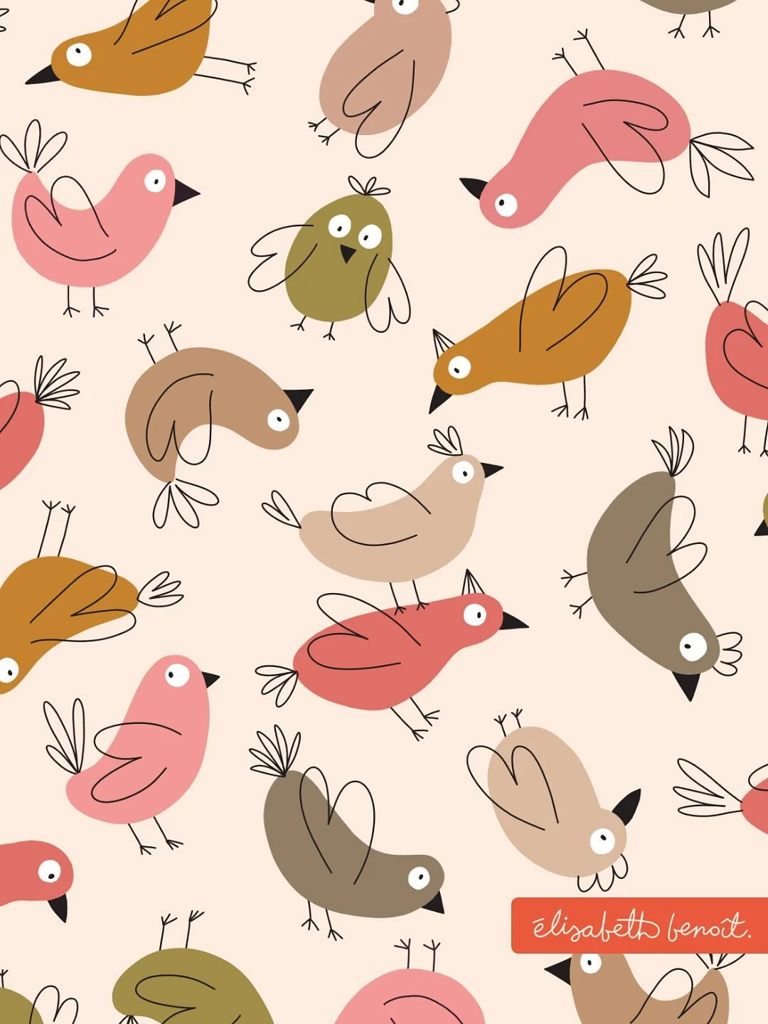 *English below*
🕊️ I love birds! Observing them, hearing them, drawing them... each one has its own little personality and brings a little sweetness to everyday life. 💛

Available for license and on my store @Spoonflower.
***
🕊️ I 