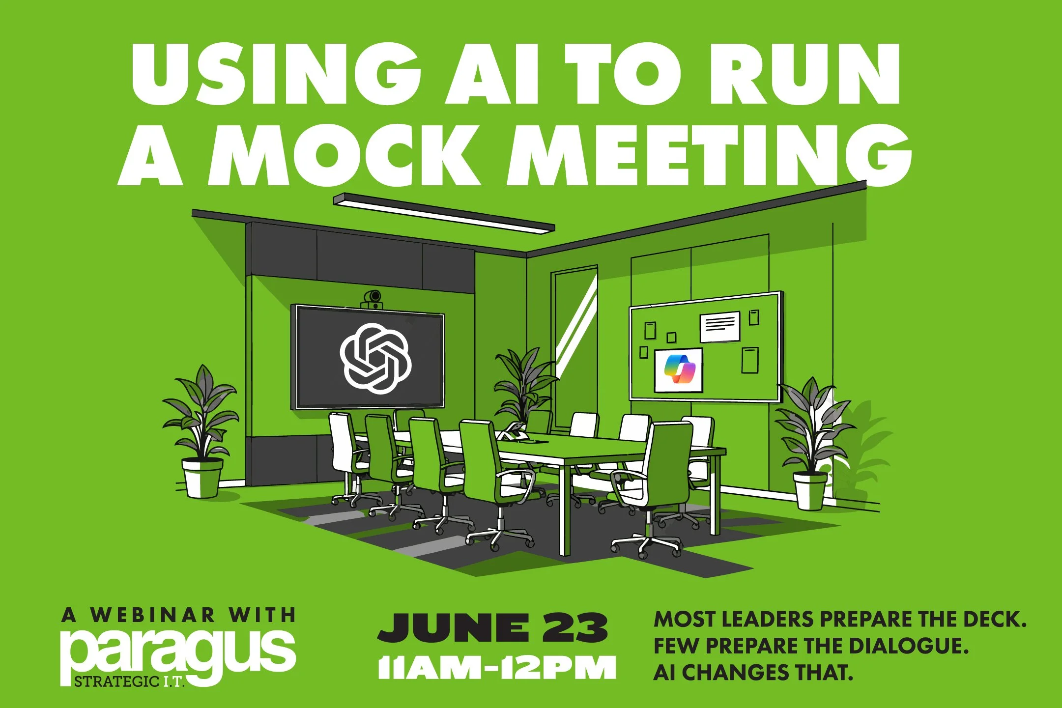 Boardroom conference table, AI meeting prep