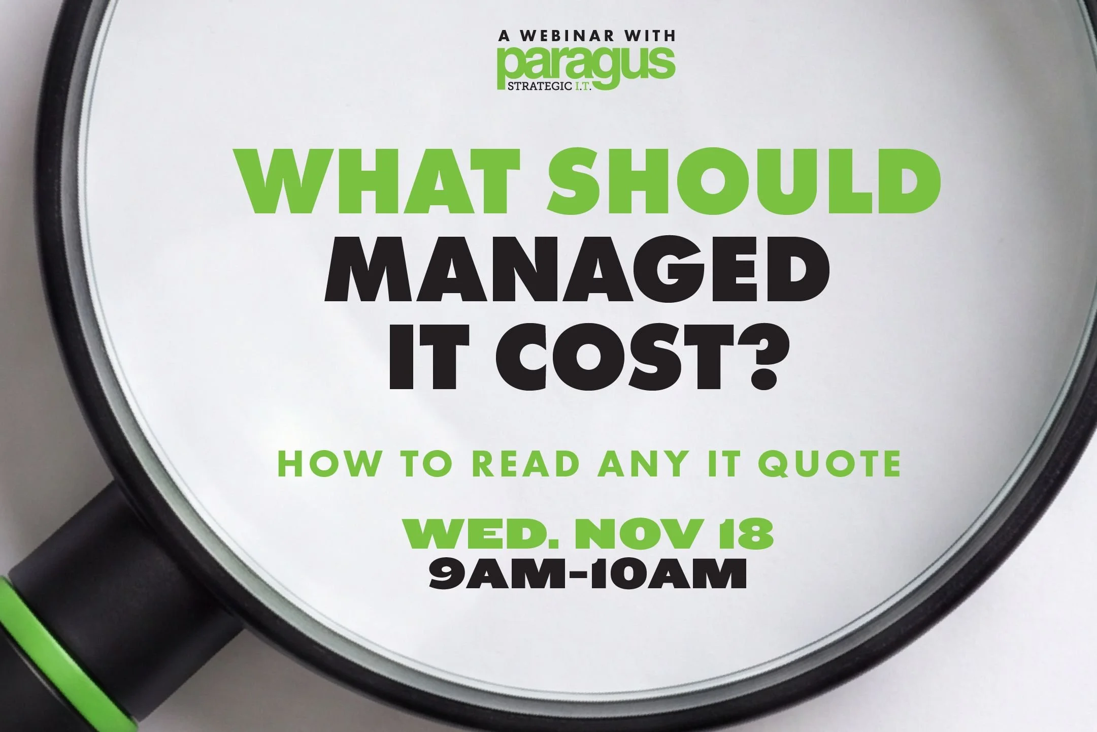 Managed IT cost under a magnifying glass, webinar event details