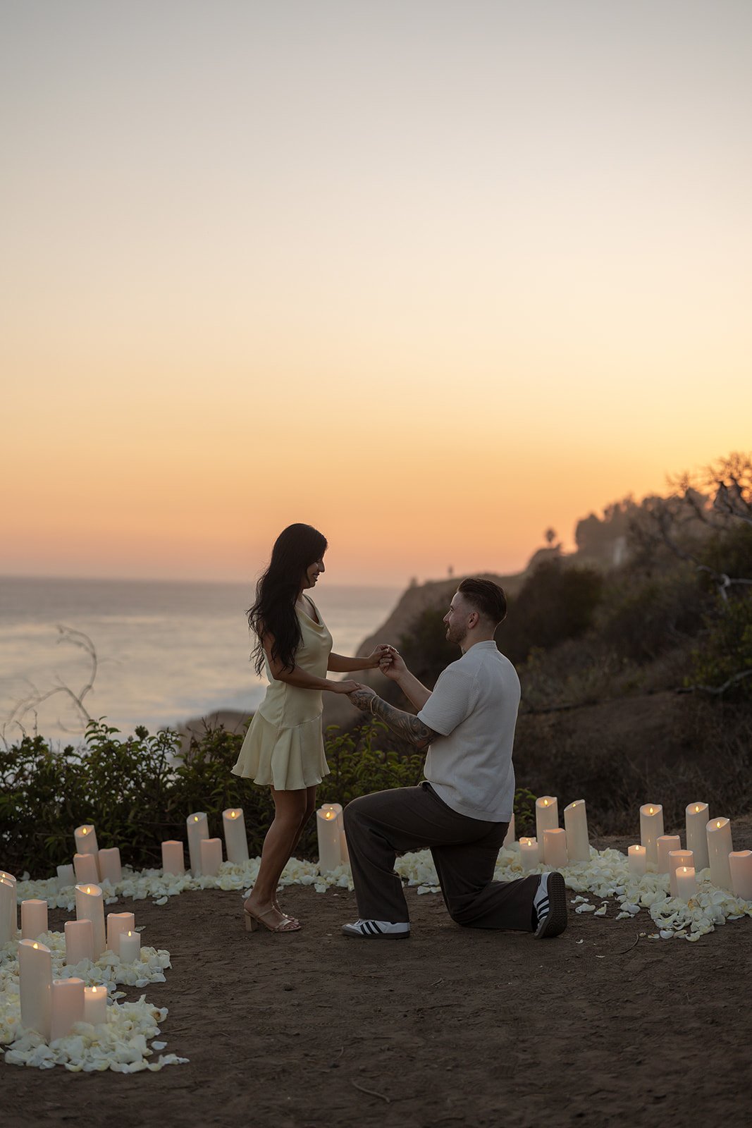 Malibu Sunset Proposal | A Candlelit Romantic California Coast Engagement