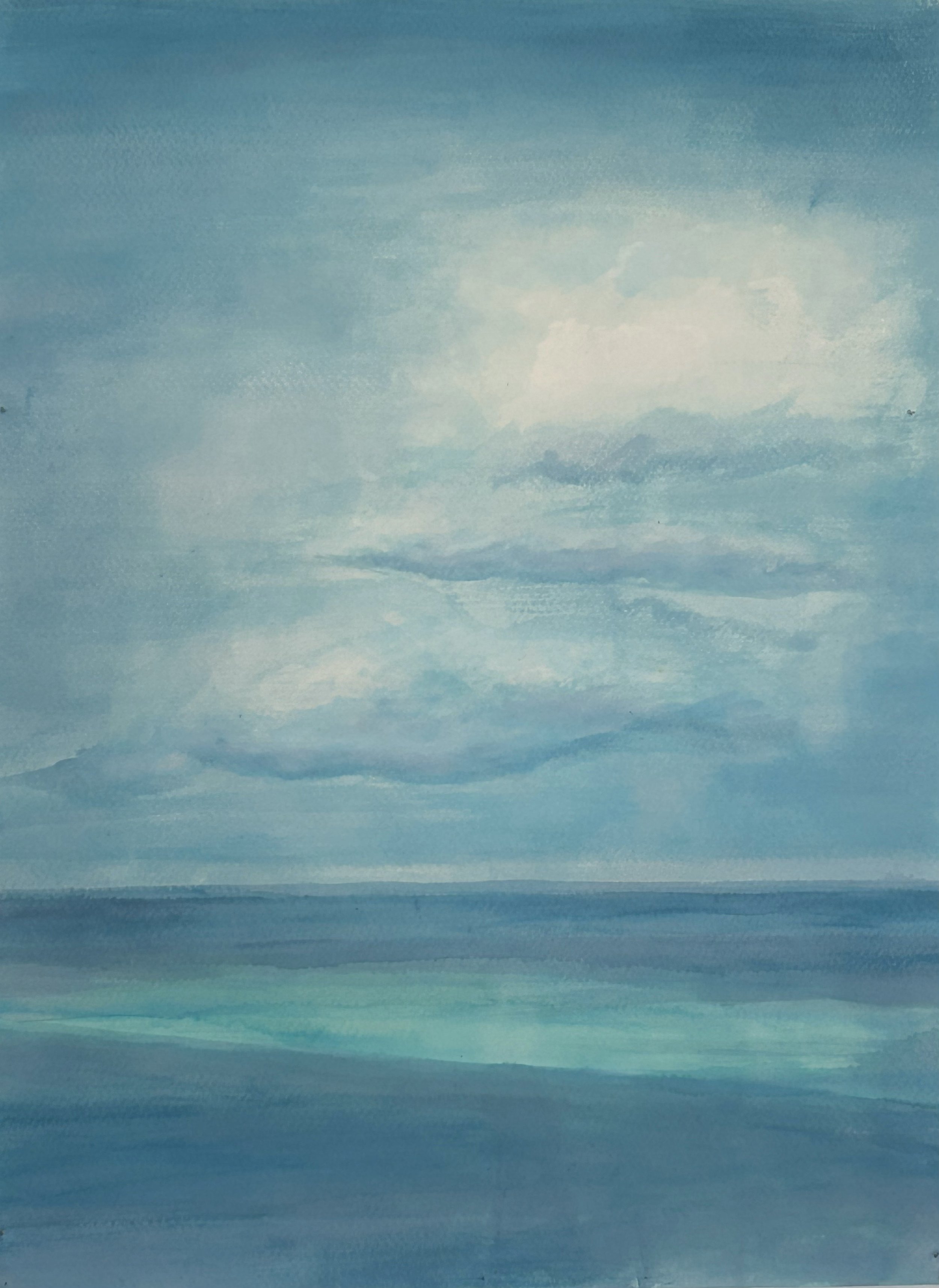 Seascapes numbers 1-3, Torremolinos – Natural Variations • Liquid Watercolour on Paper • 12x18 inches
