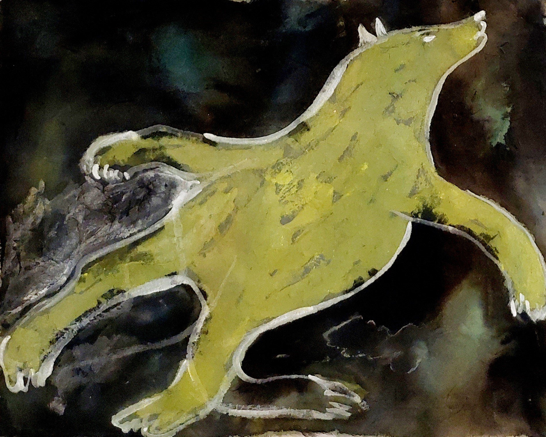 Swimming Bear Watercolour and Ink on paper 7.5” x 9.5”