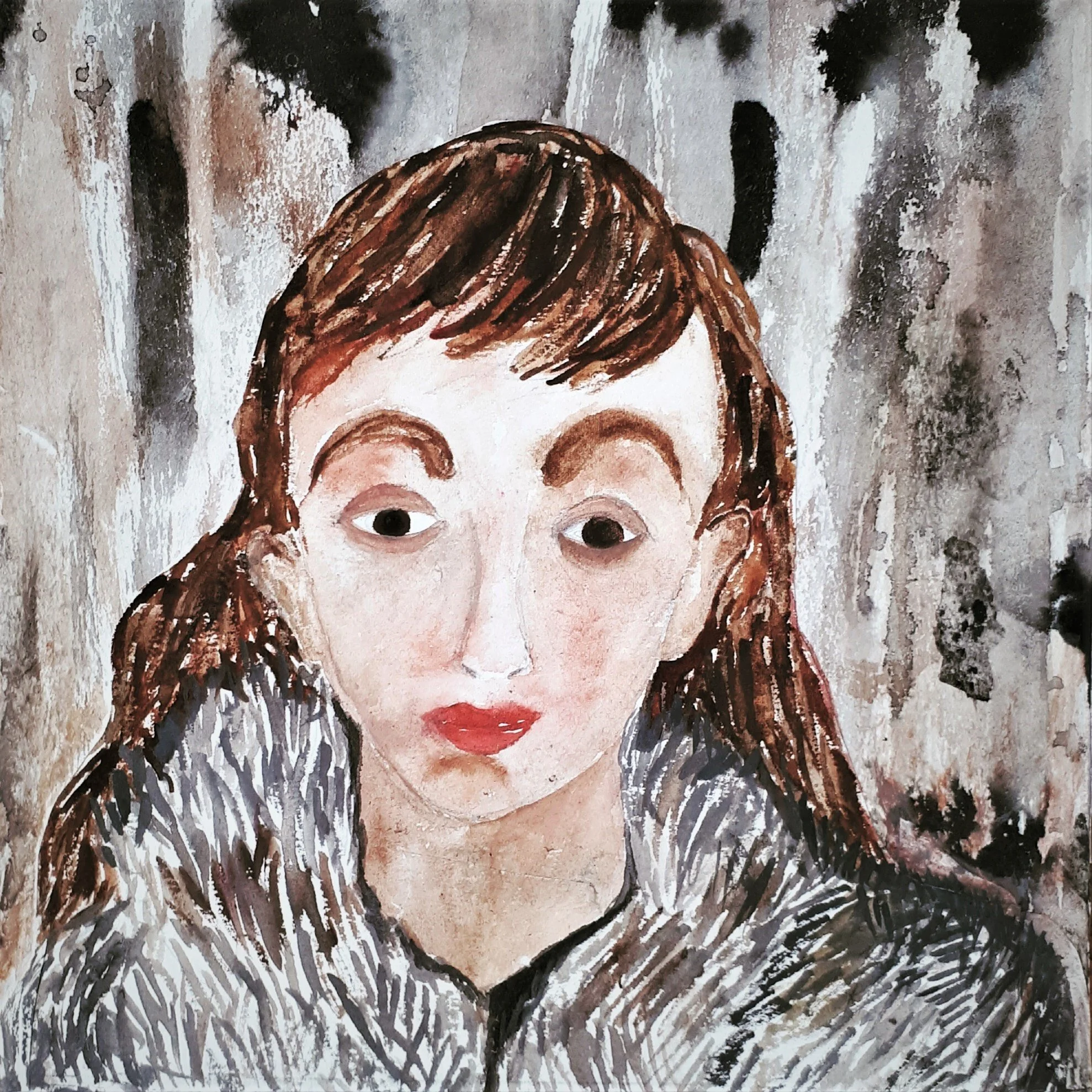 Marguerite Duras, Watercolour on Paper 9" x 10"