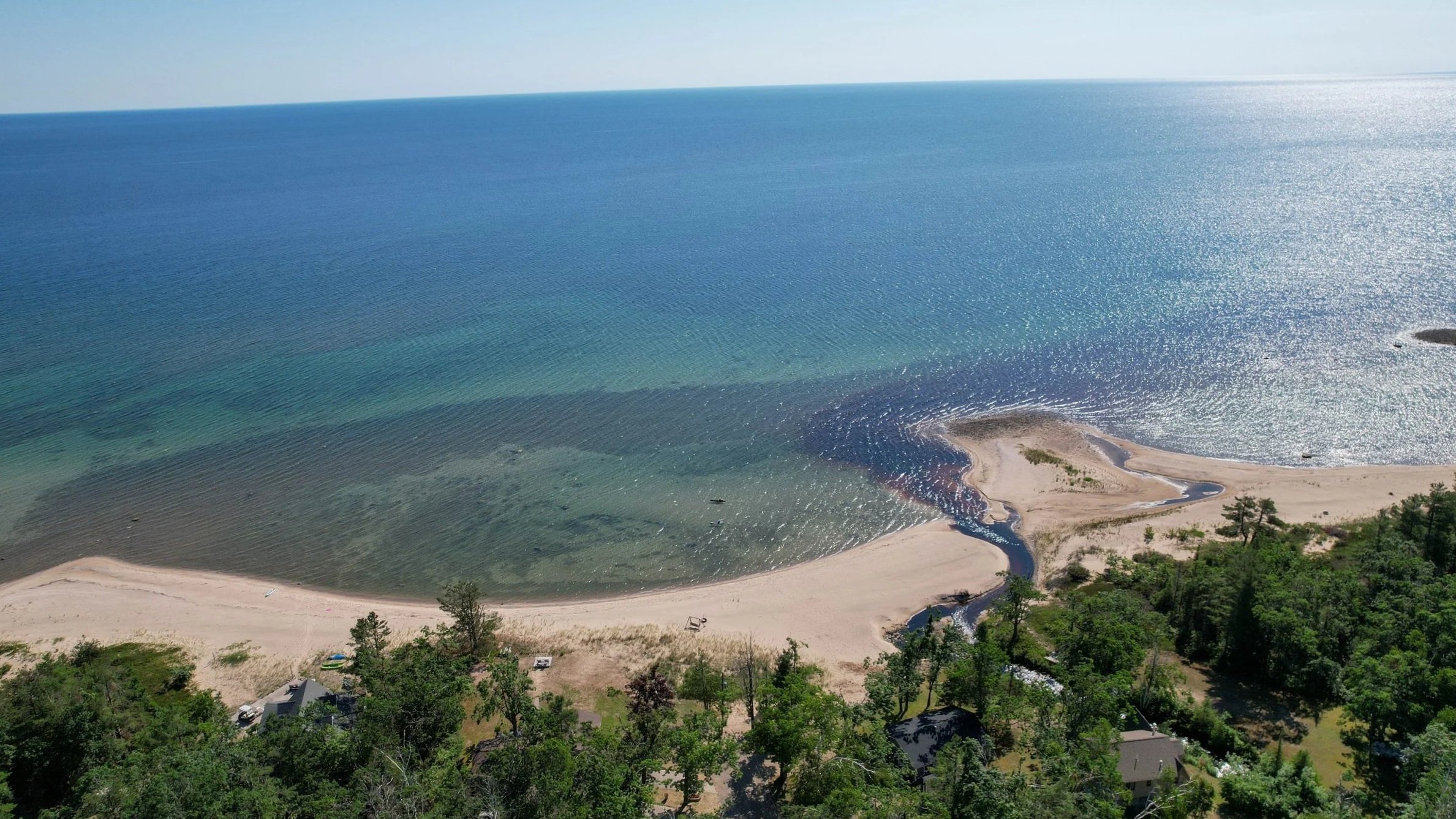 Ariel photo of lake huron