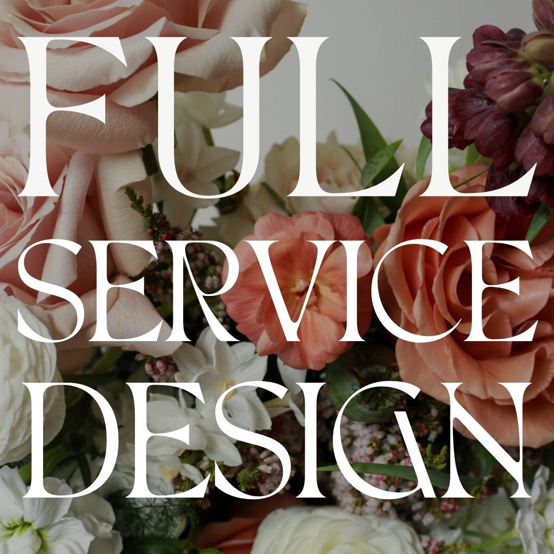 WHAT IS 'FULL SERVICE'? ⁠
⁠
Our most comprehensive service offering covers everything to make your wedding flower dreams come to reality. From initial consult to venue walk-throughs and day-of set up. ⁠
⁠
Link in bio for more info on how to schedule 