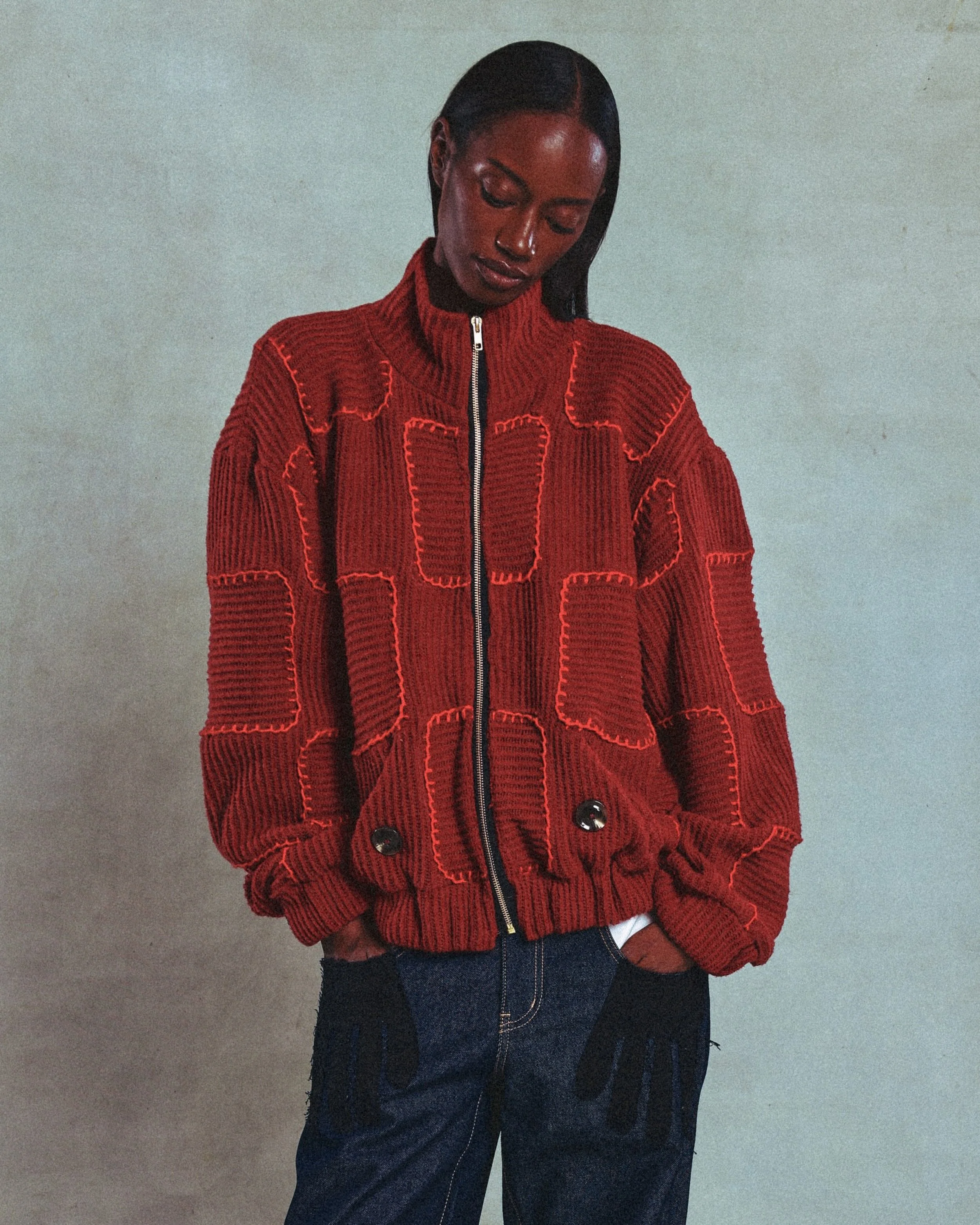 Fashion week runway makeup backstage look.