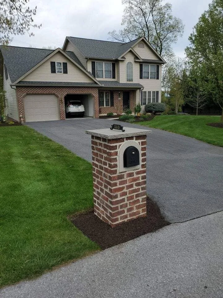 Compact stone mailbox in Camp Hill, PA for residential property