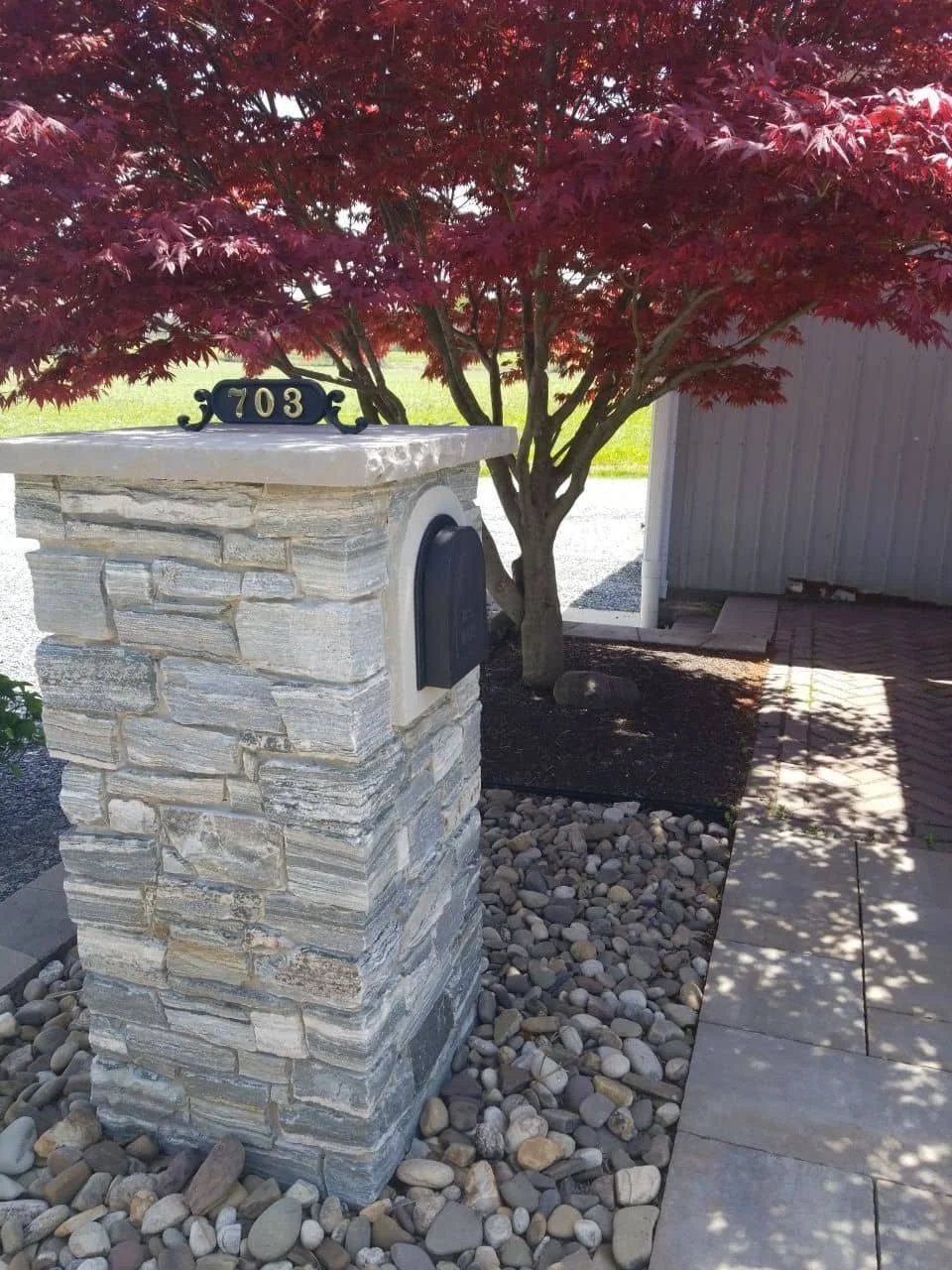 Custom Stone Mailbox as Finishing Touch to Home Exterior in Camp Hill, PA