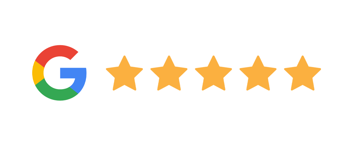 Google Reviews badge displaying a 5-star customer rating