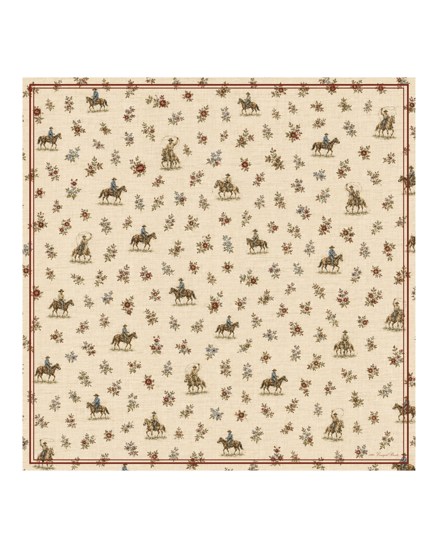 1991 Floral Cowboy Wild Rag