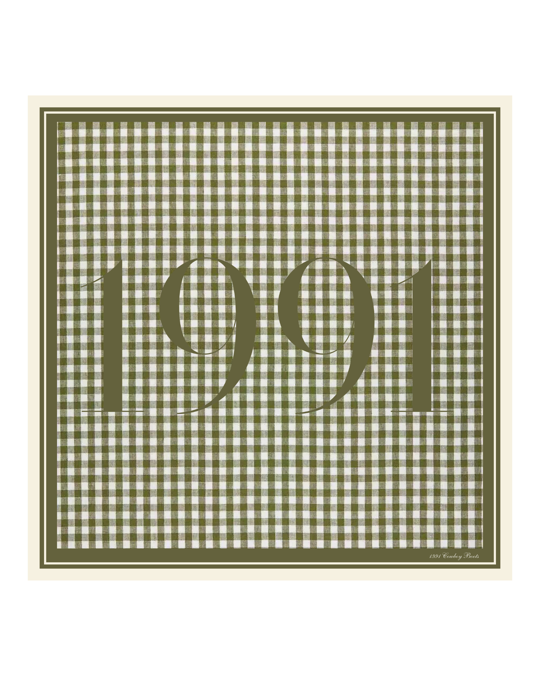 1991 Green Gingham Wild Rag