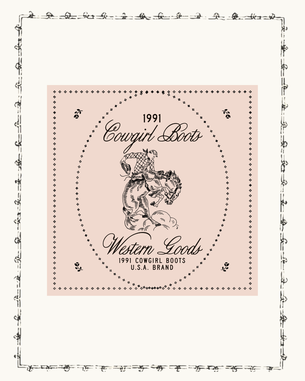 1991 Vintage Pink Bronco Wild Rag