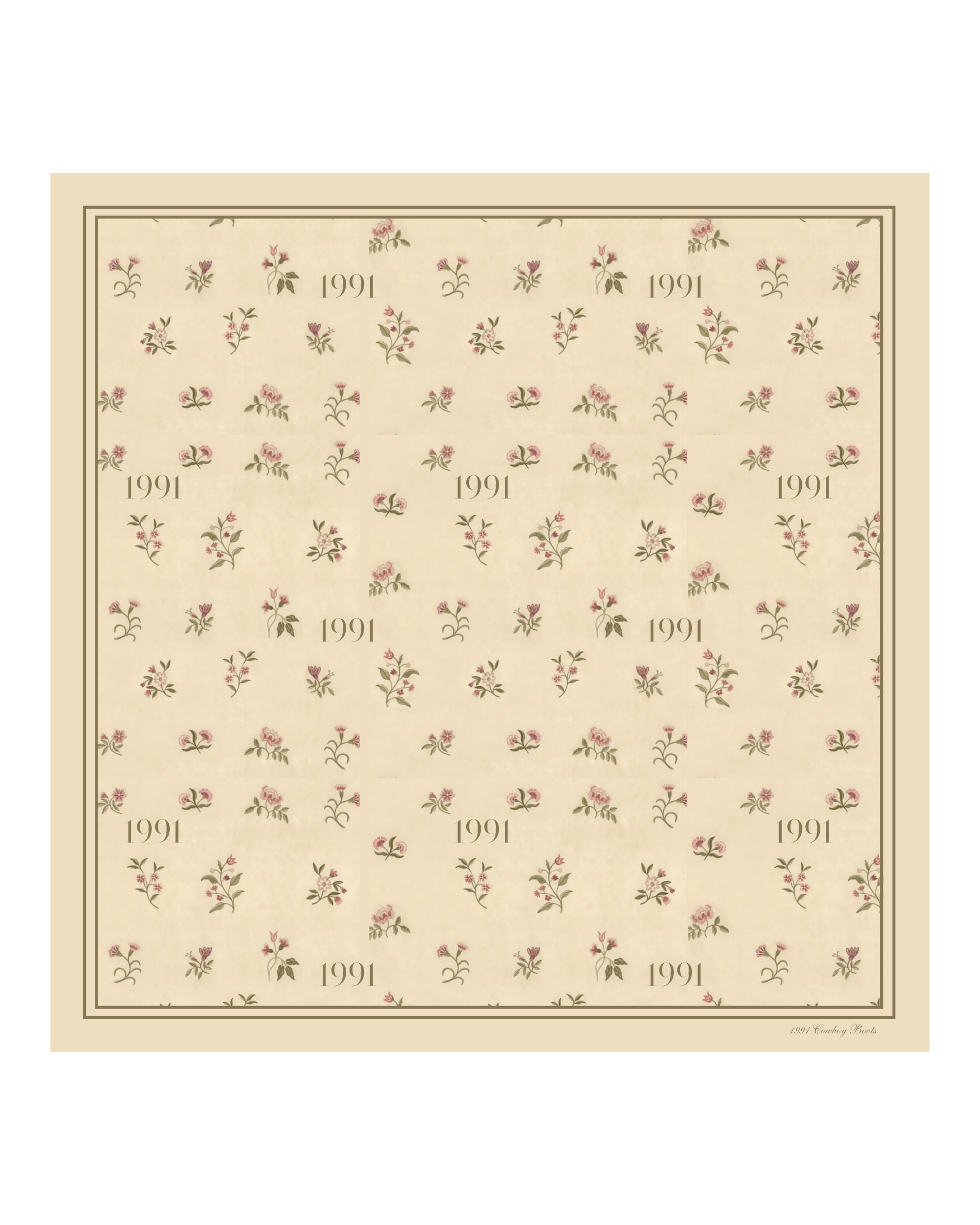 1991 Vintage Floral Silk Wild Rag