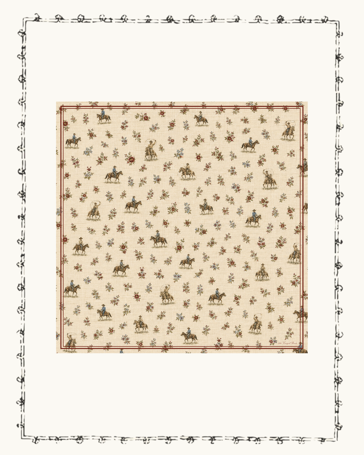 1991 Floral Cowboy Wild Rag