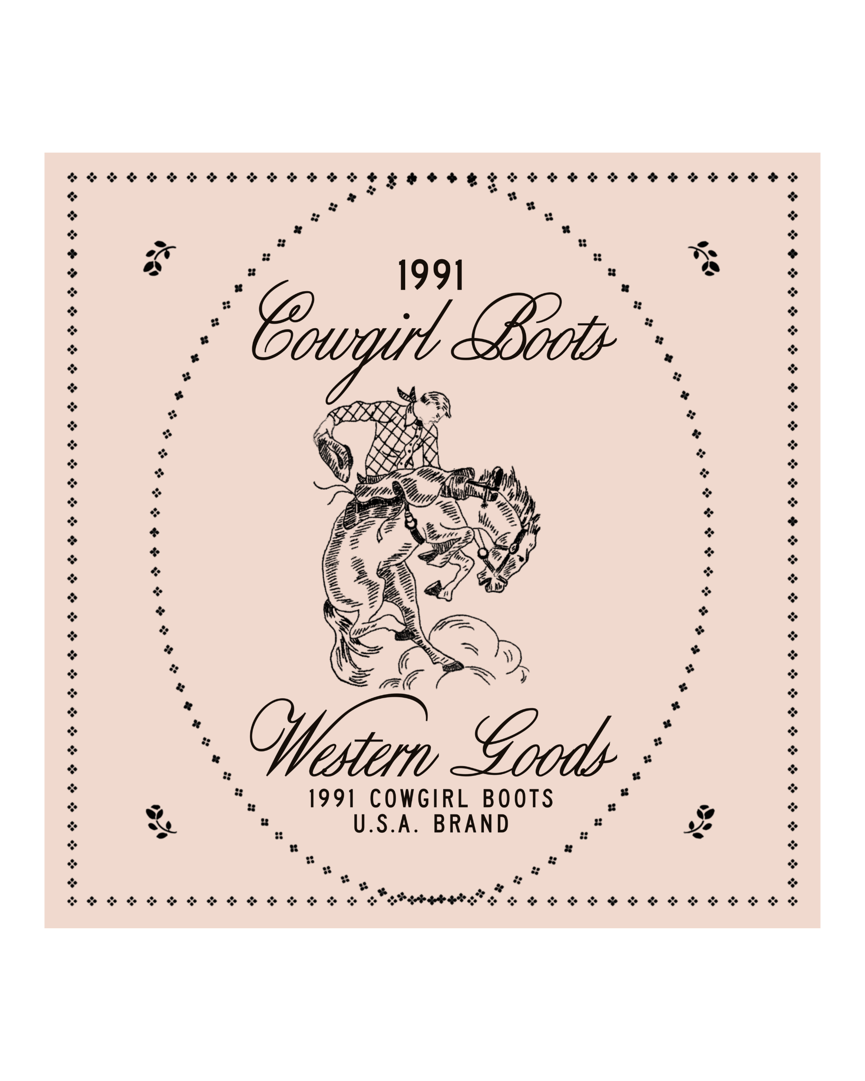 1991 Vintage Pink Bronco Wild Rag