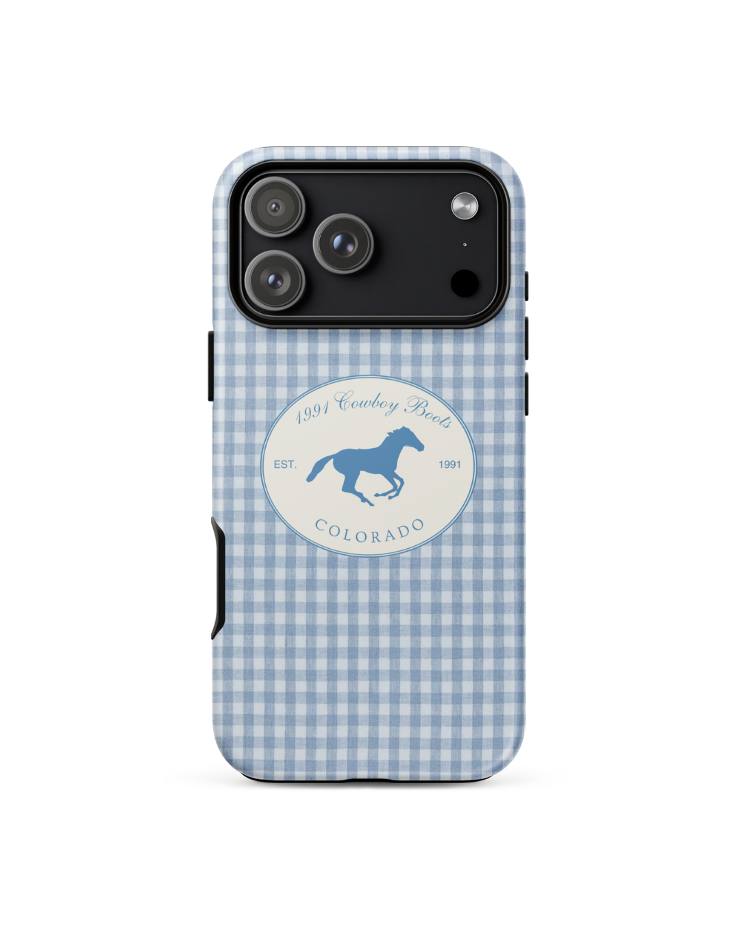 1991 Blue Gingham Tough Case for iPhone®