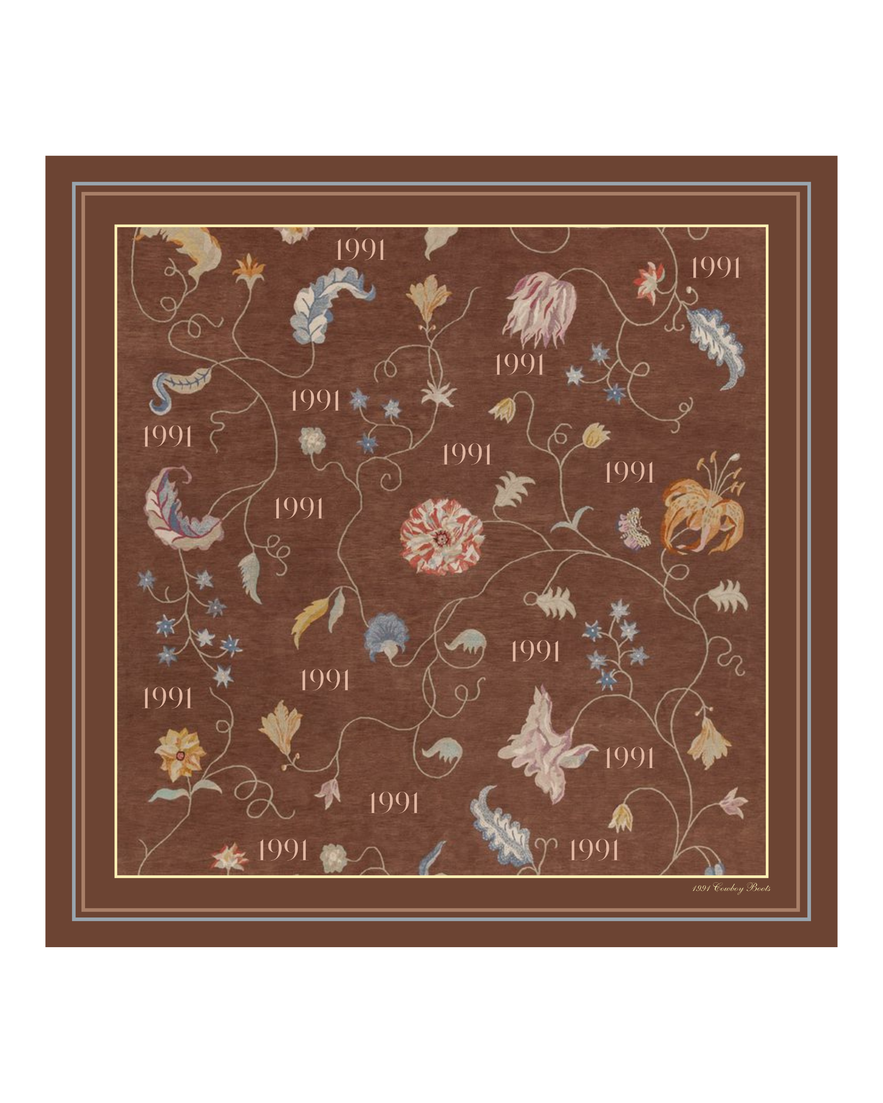 1991 Artisan Floral Silk Wild Rag