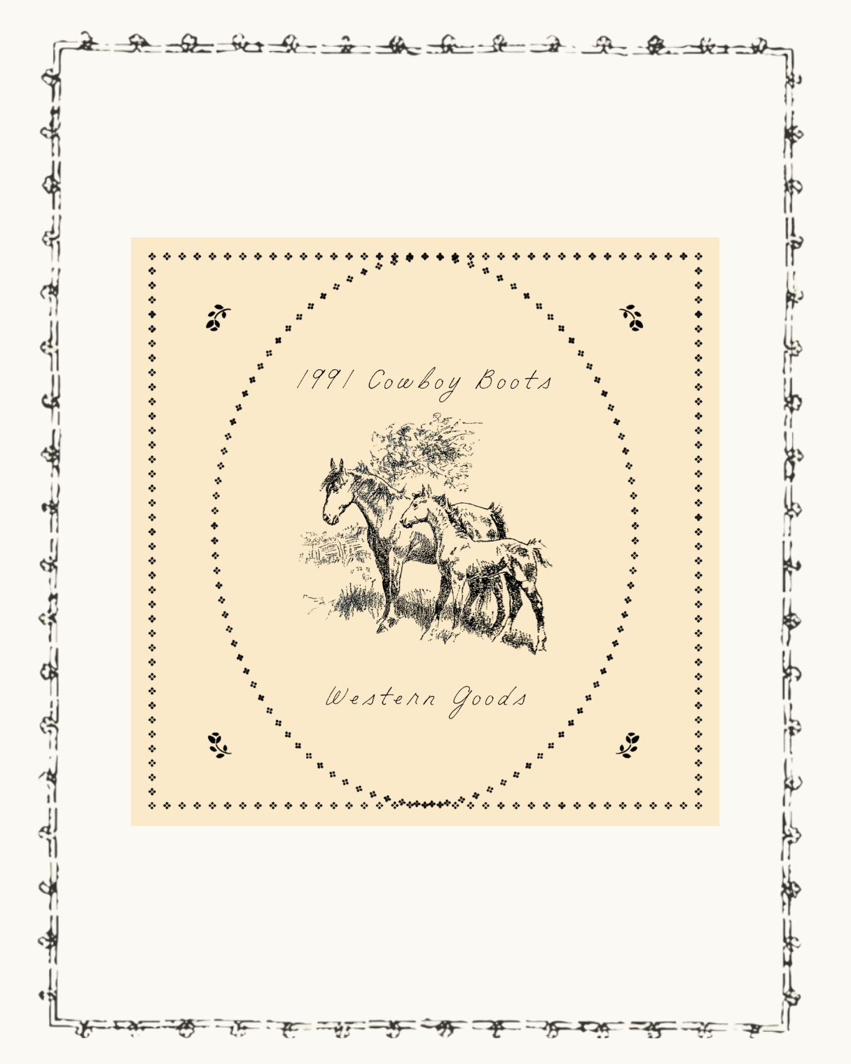 1991 Vintage Horse Wild Rag