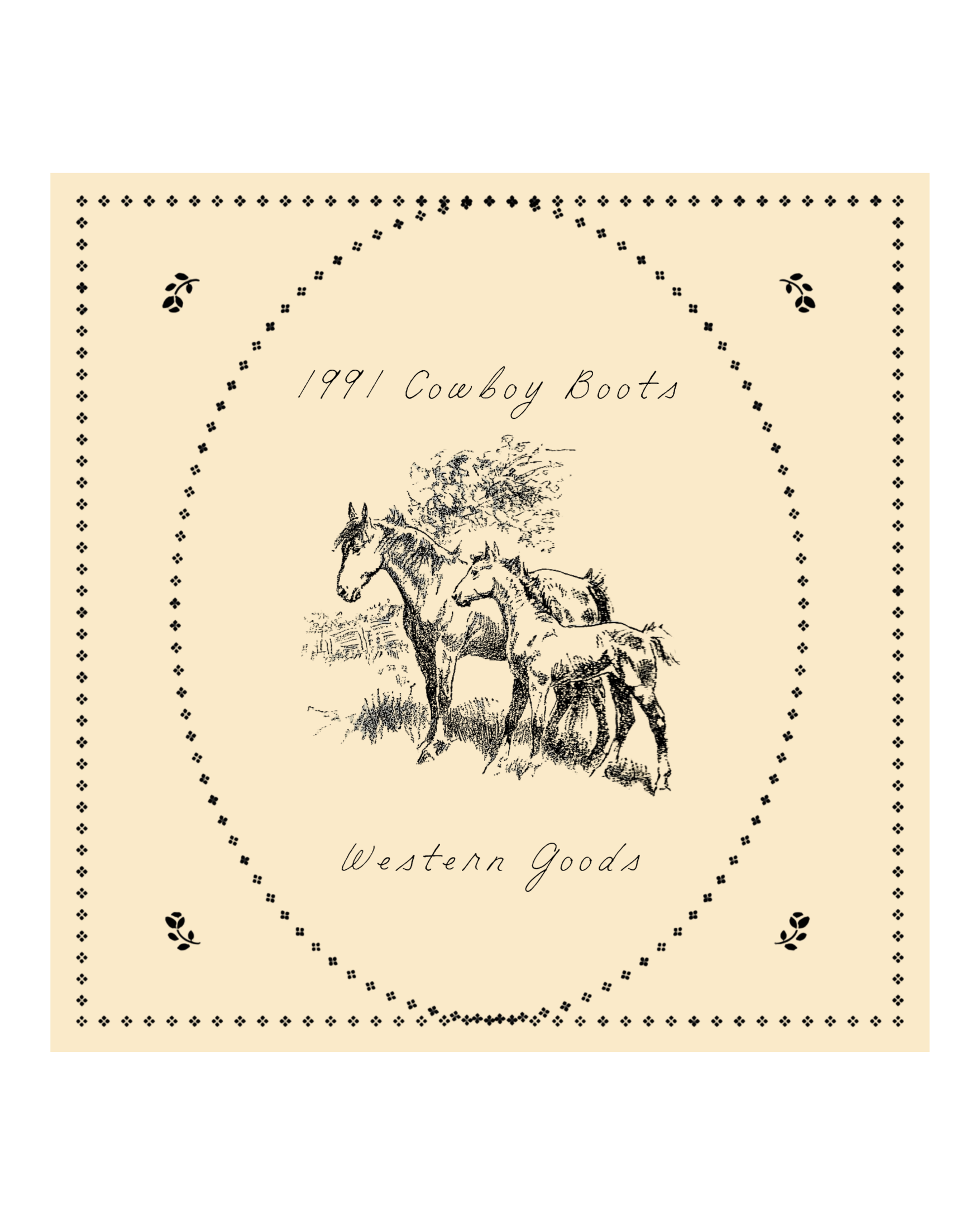 1991 Vintage Horse Wild Rag