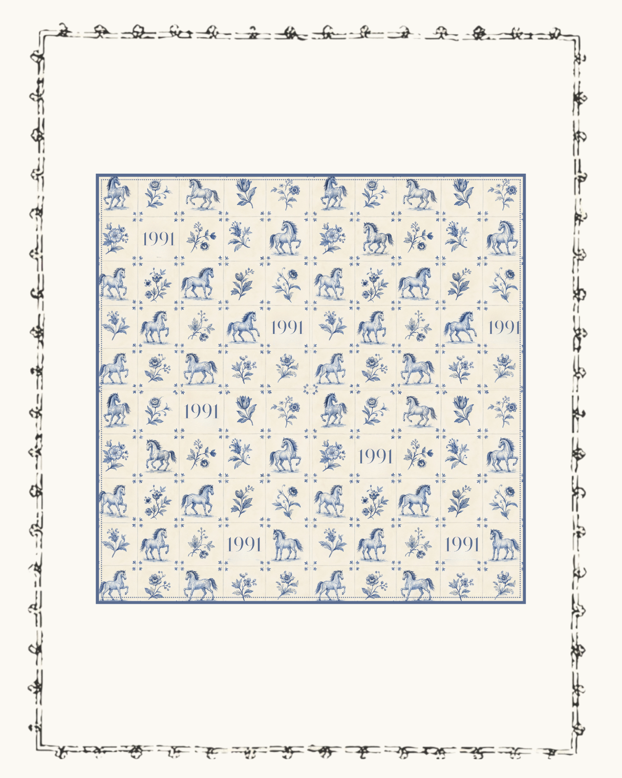 1991 Blue Horse Tile