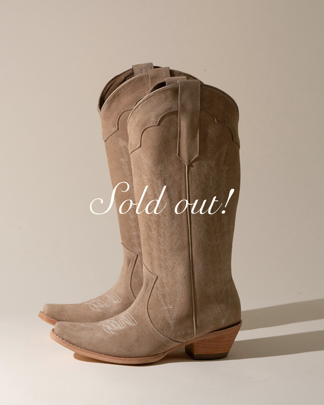 1991 "Sunday" Cowboy Boot - Latte Camel Suede