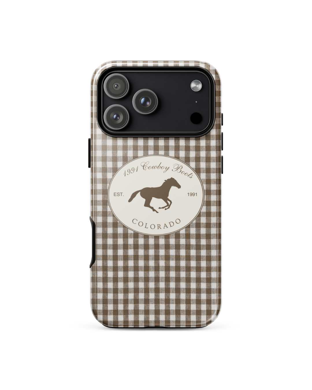 1991 Brown Gingham Tough Case for iPhone®