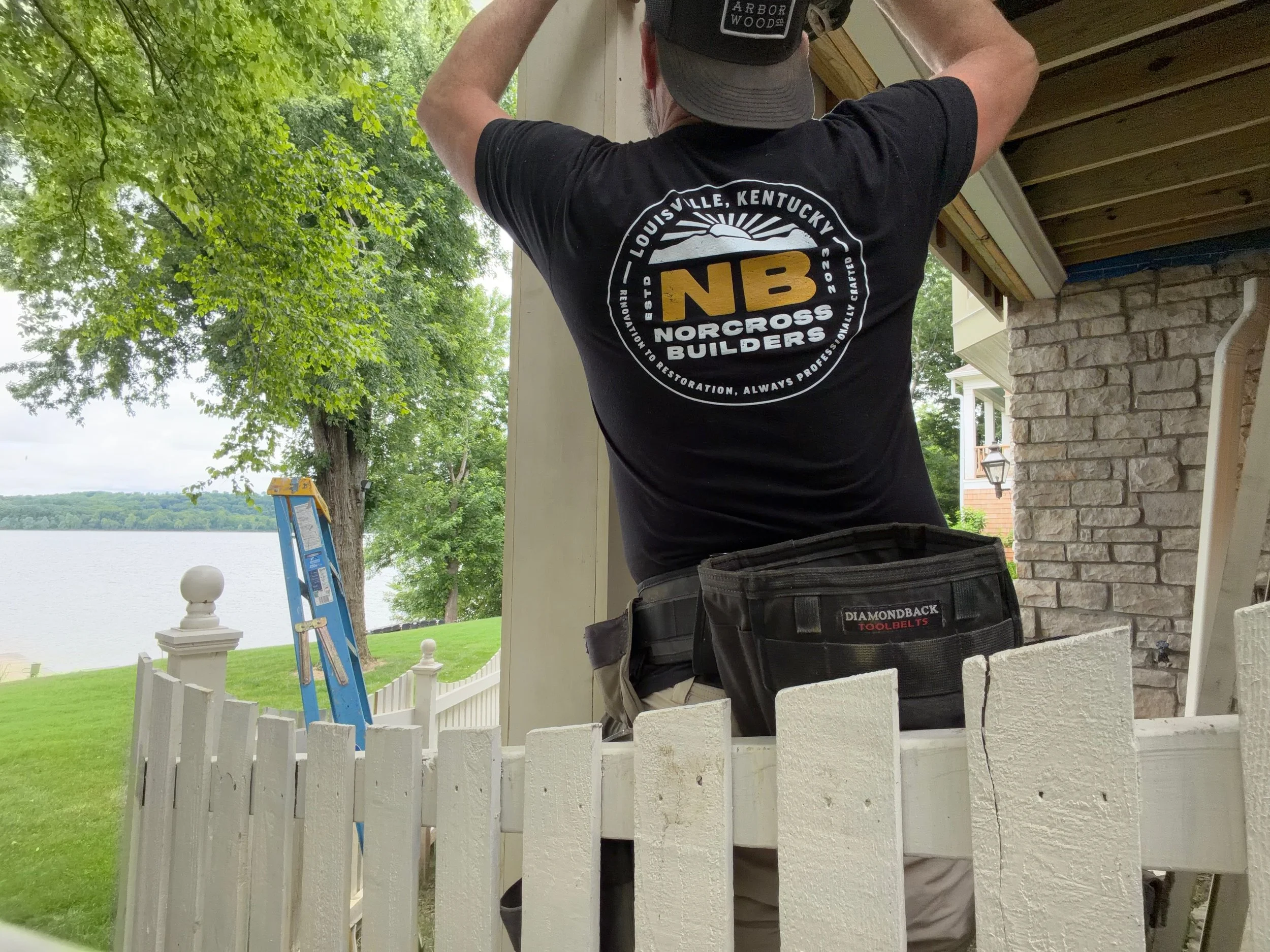 Norcross Builders are working on a full home remodel on the lake in Cherokee Park Louisville