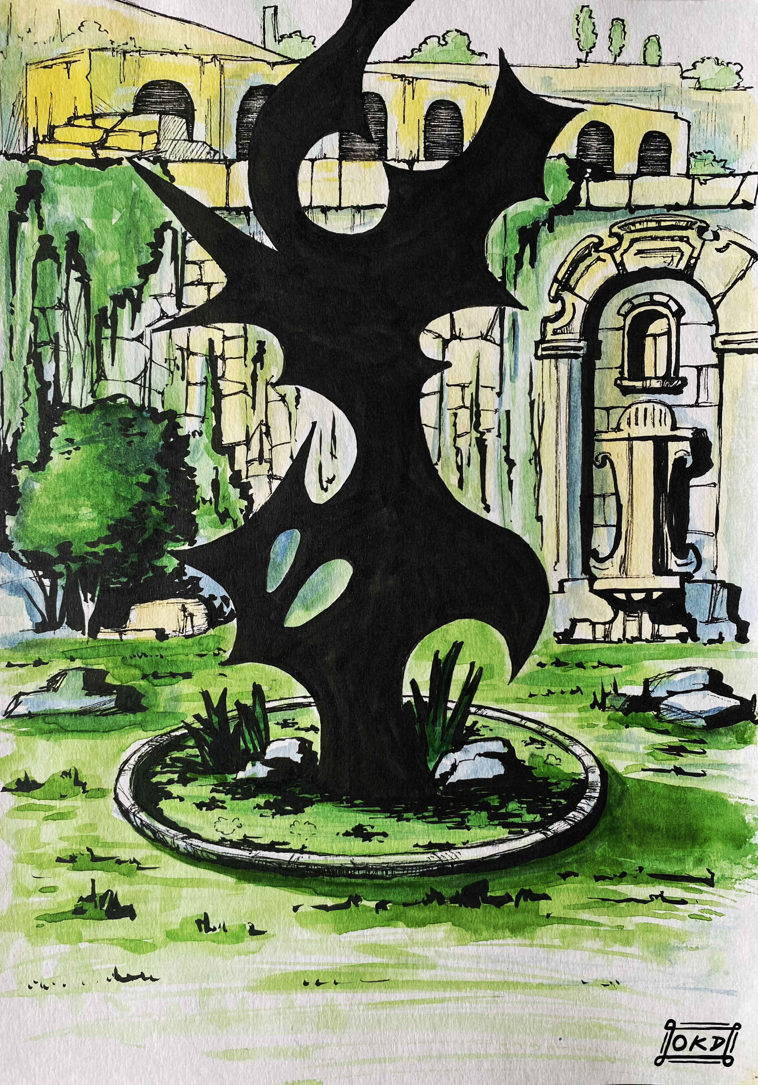 "Garden Beasts 2" Watercolor & Ink on Paper 10" x 7" November 2026