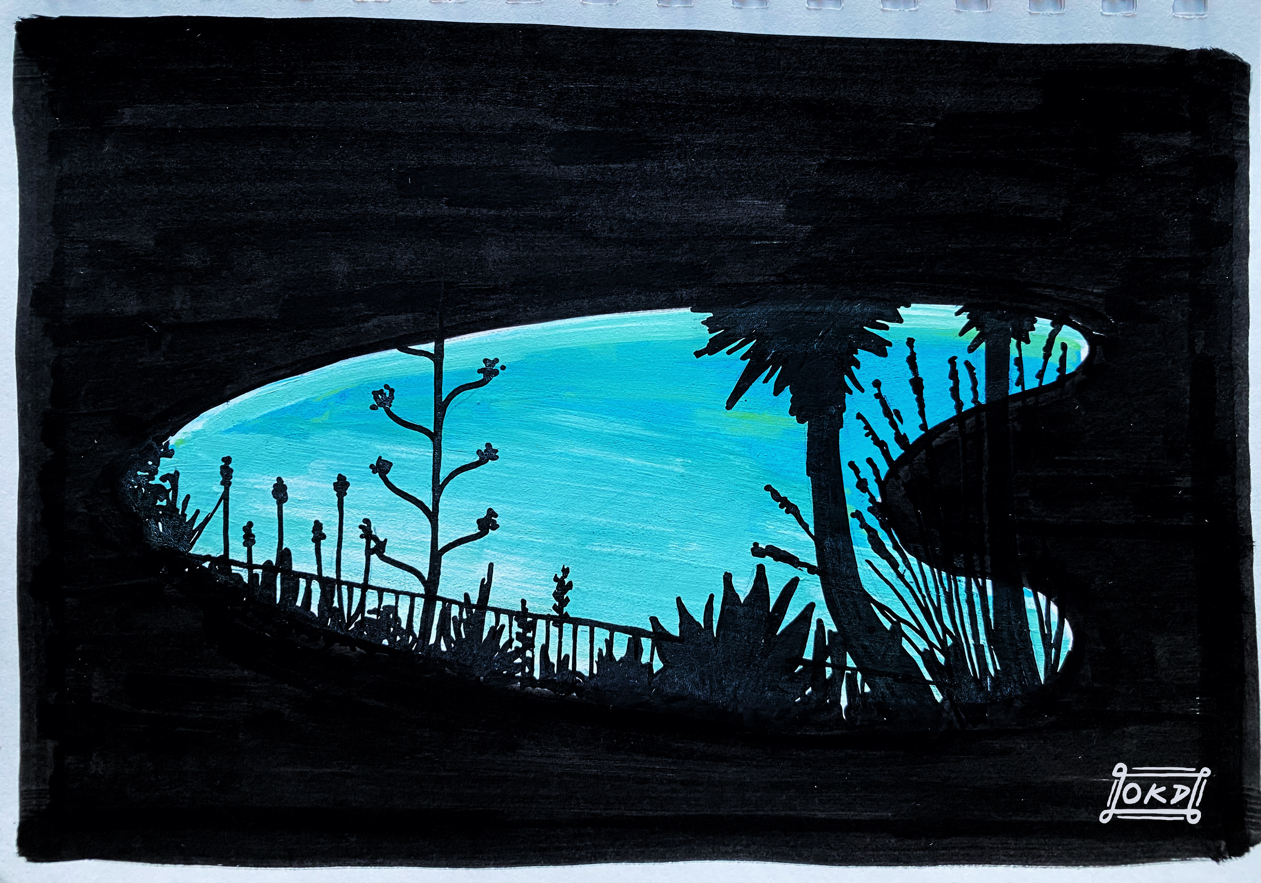 "Garden of Epsilon"
Acrylic Paint Pen on Paper
5.5" x 8"
January 2025
Esalen Institute, Big Sur, CA