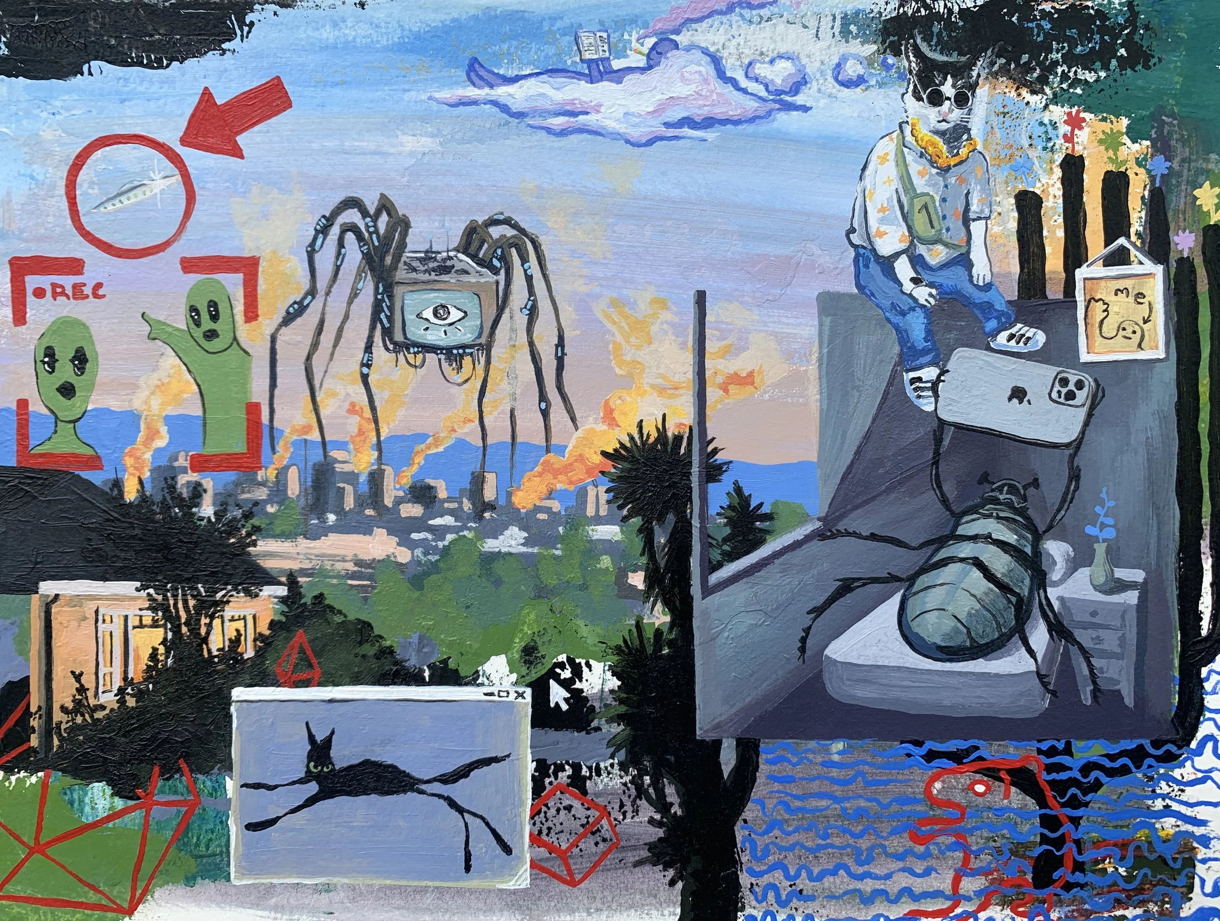 "Funny Sundaze, Side B"
Acrylic on Paper
9" x 12"
March 2024