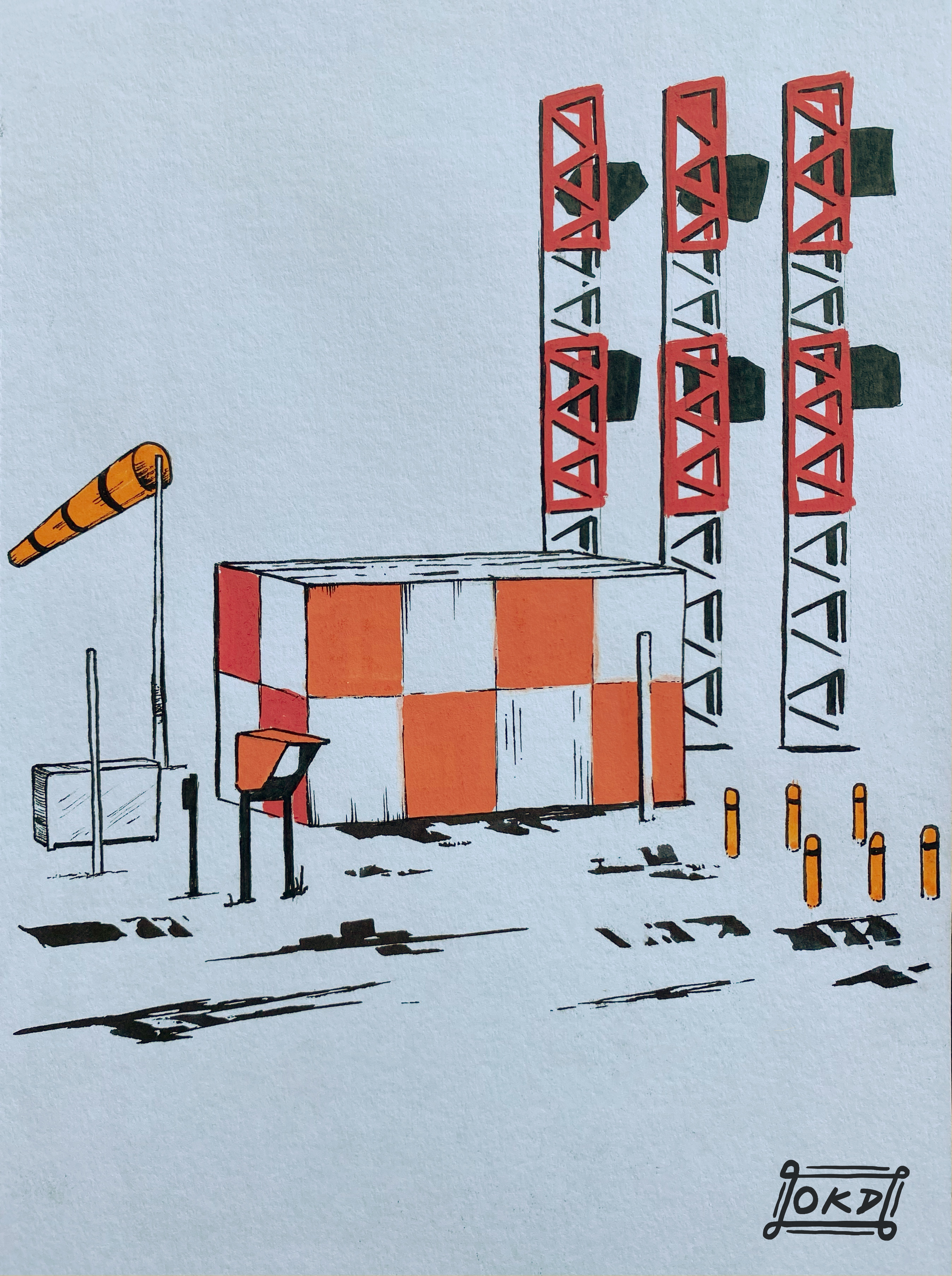 "Air Traffic"
Paint Pen & Ink on Paper
10" x 7"
February 2025
Porto, Portugal.