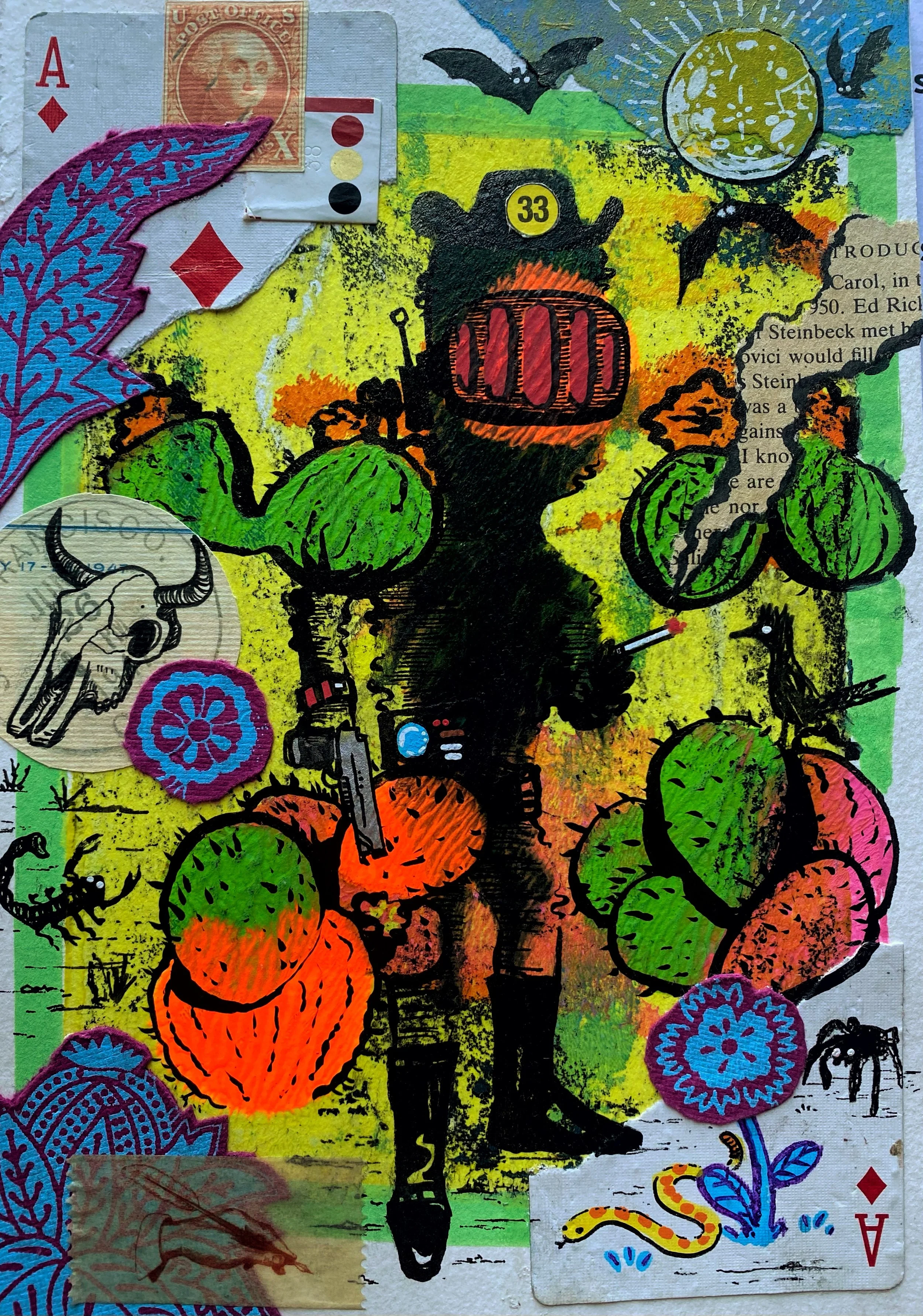 "Outlaw"
Collage
8" x 5.5"
August 2024
Soada Springs, CA