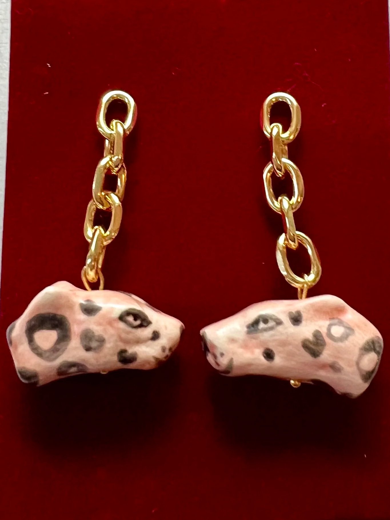 Pink Leopard Earings