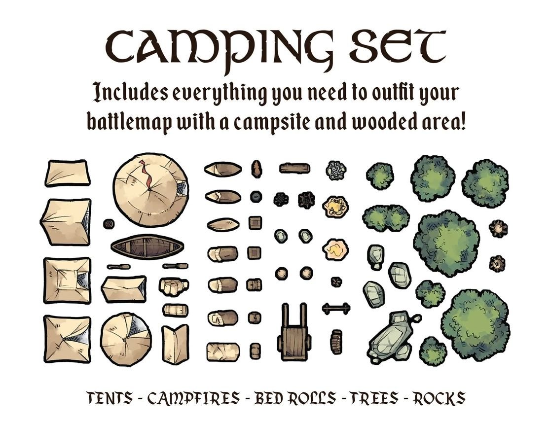 Gtg Minis: Tabletop Tokens Camping Set — Evil Grin Games