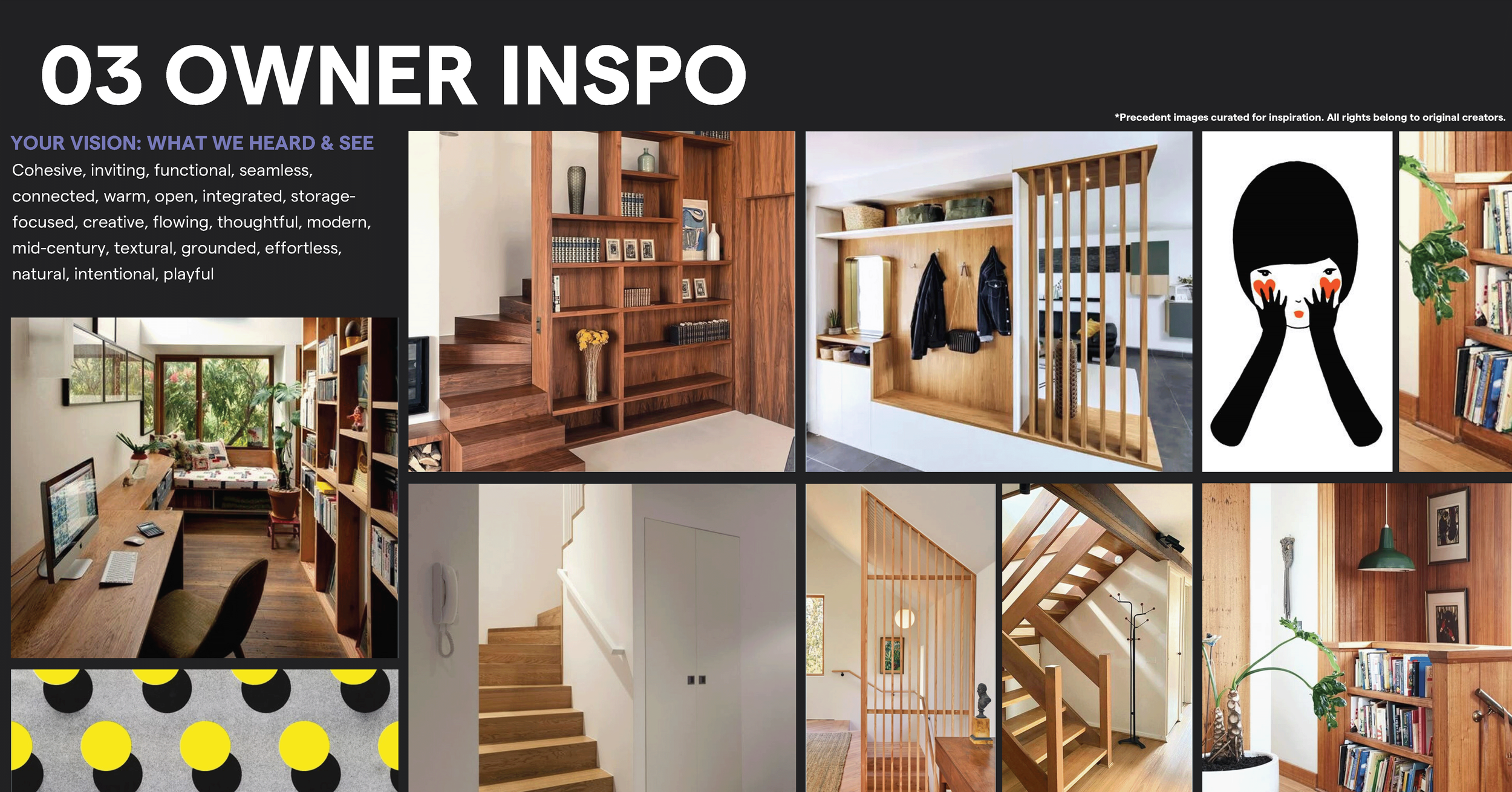 Owner Inspiration/Vision board - pre Schematic Design