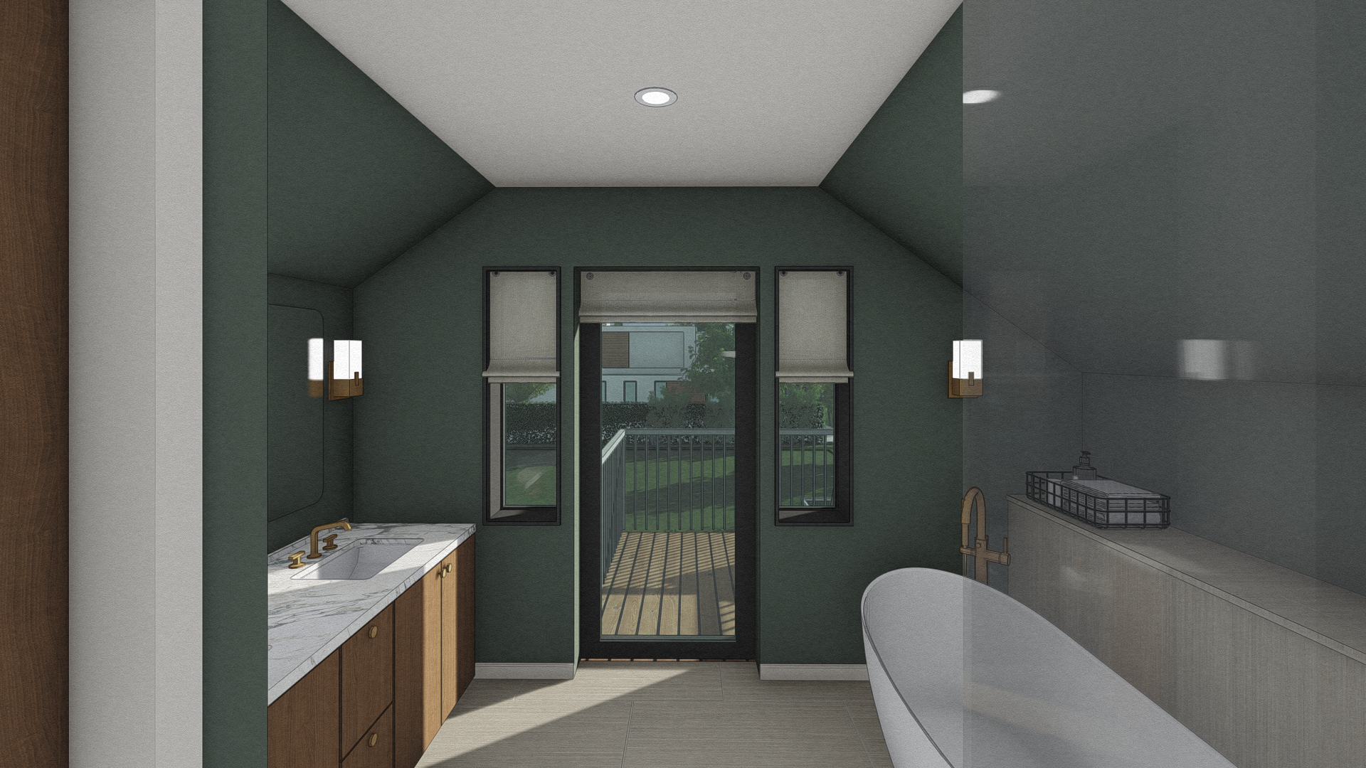Solstice Design Studio rendering of Avenues Primary Bathroom