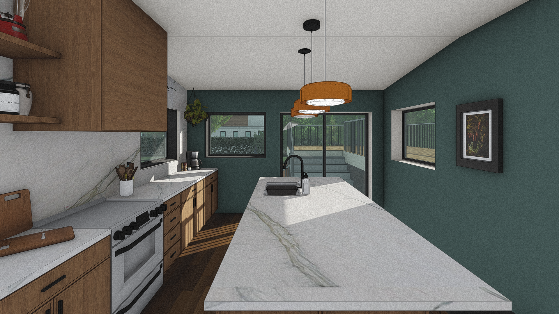 Solstice Design Studio rendering of Avenues Kitchen