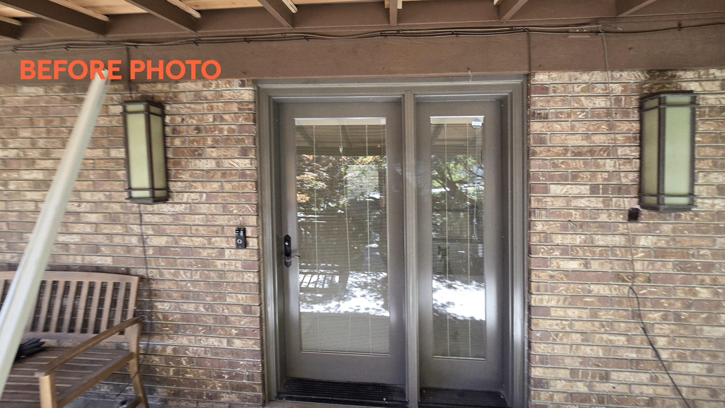 Before photo of the front entry door