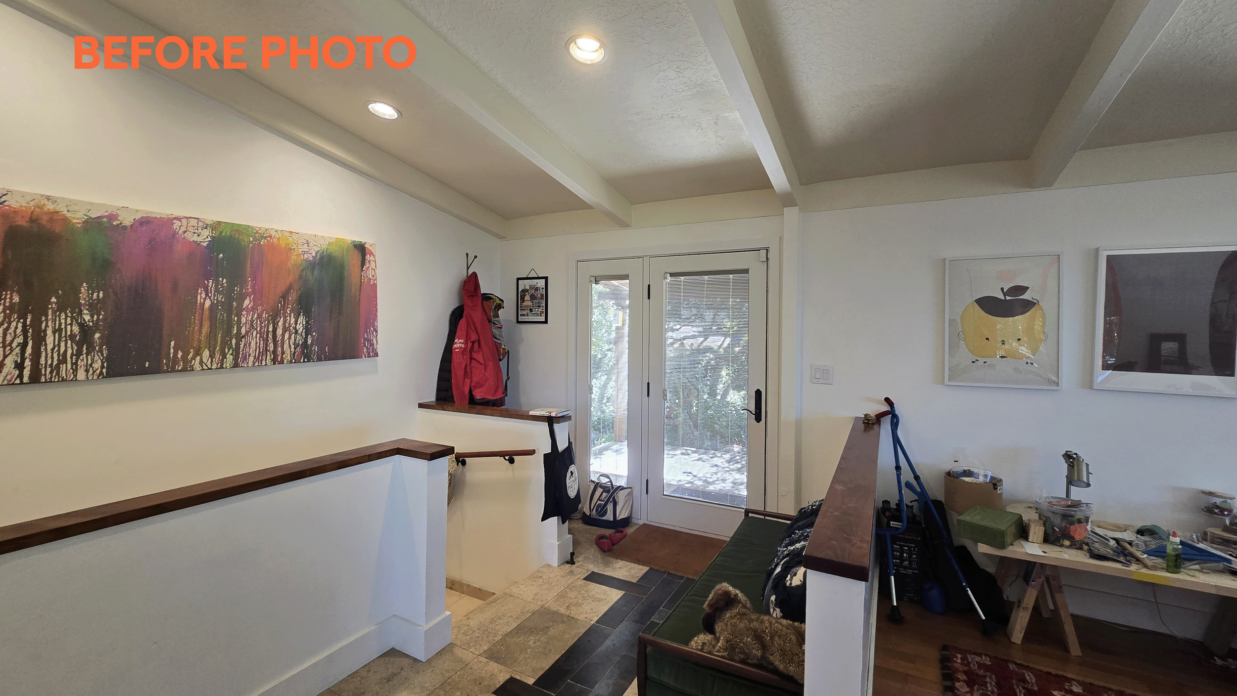 Before photo of the entry area