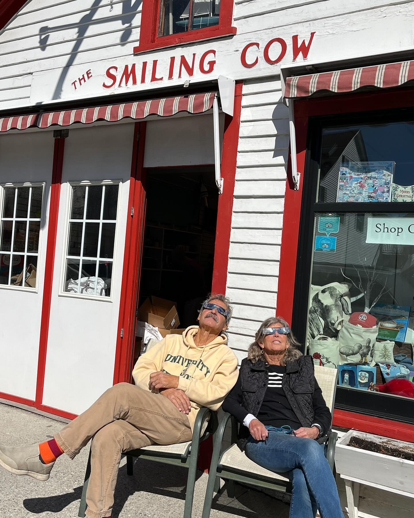 Front row seats for eclipse viewing! 

We took a break from getting ready for our 84th season - opening on April 27th!! - to marvel at this incredible sight over Main Street! 

#eclipse #camden #camdenmaine
