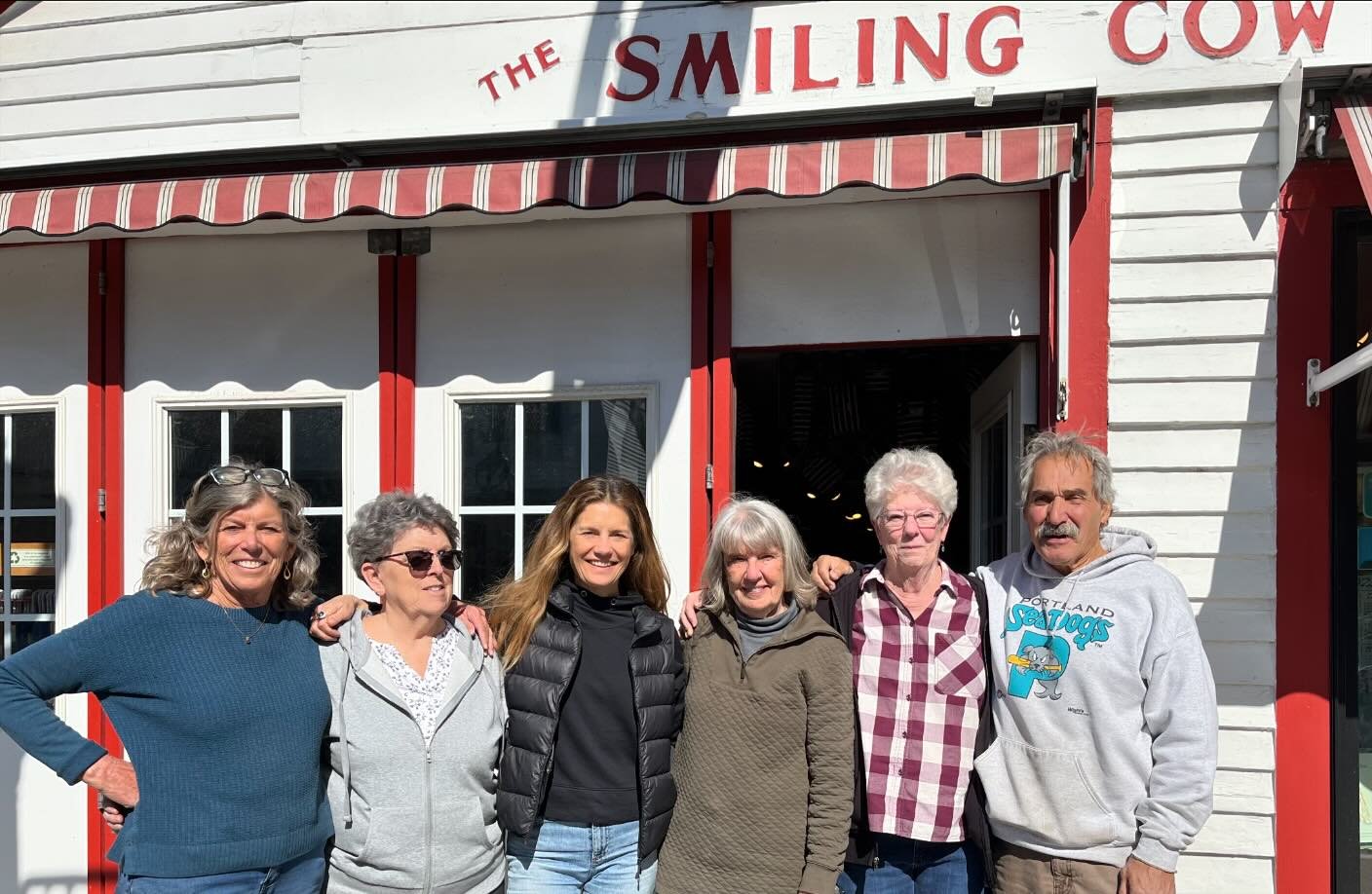 The crew! 

We&rsquo;re working hard and having a lot of laughs getting ready to open THIS SATURDAY for our 84th season!!

Also, Smiling Cow owner Meg does a lot of climbing around to get things JUST right!

AND we ended the day with a relaxing walk 