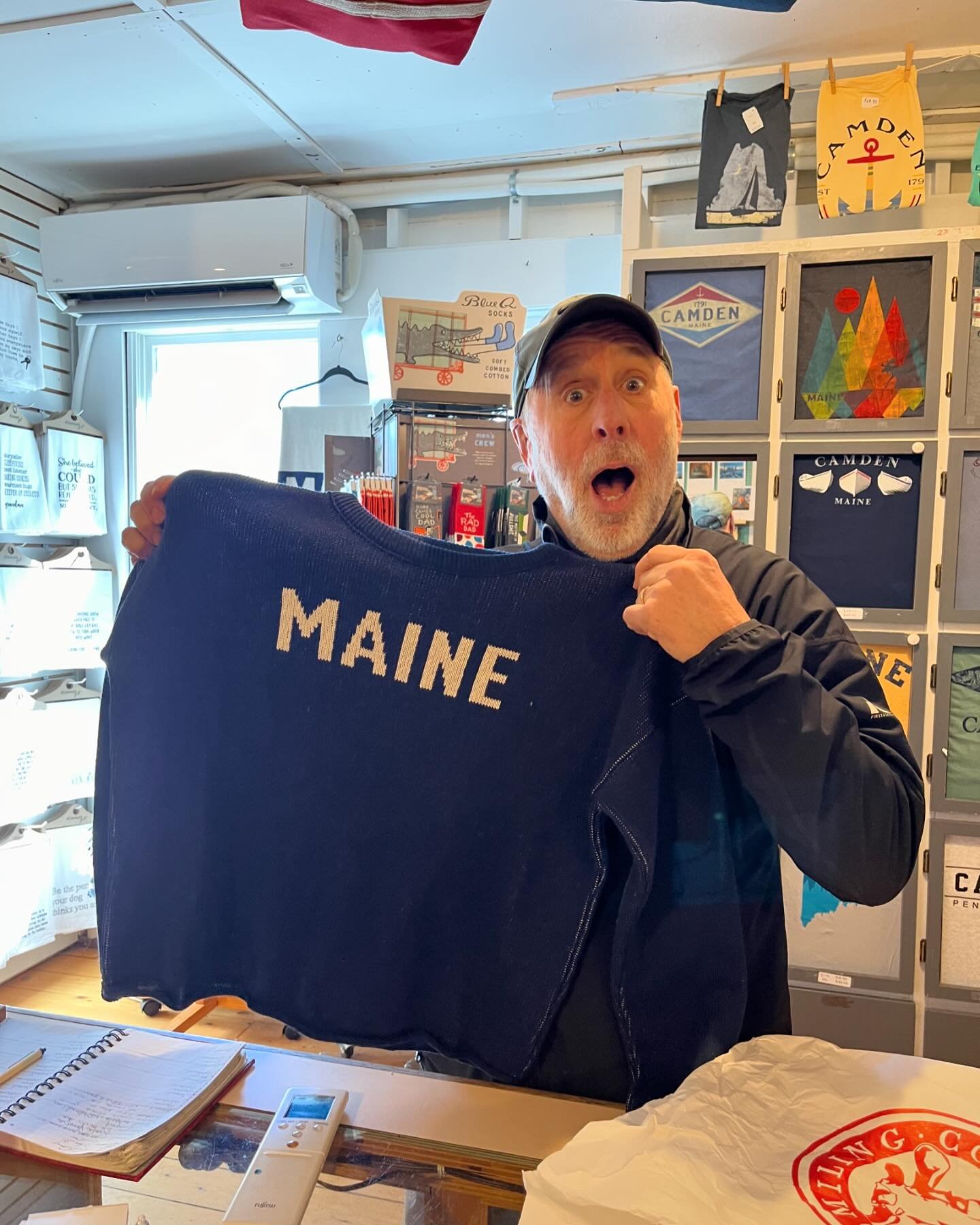 We don&rsquo;t open until tomorrow (Saturday, April 27), but this guy just couldn&rsquo;t wait!

The weather here in midcoast Maine is still a bit chilly, and we&rsquo;ve got stylish sweaters and cozy sweatshirts galore to keep you warm! 

Spring Hou