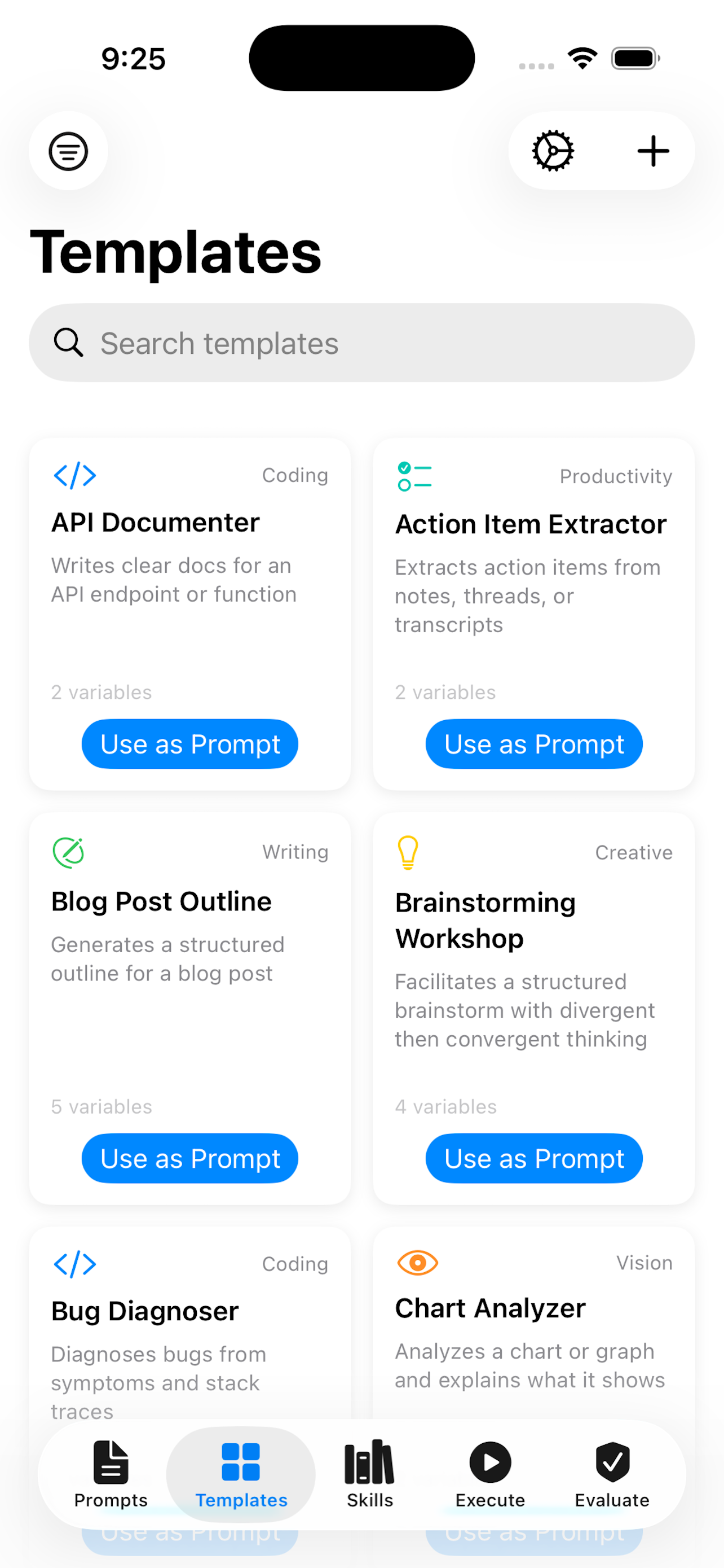 The Prompts list in PromptOps showing draft and published versions