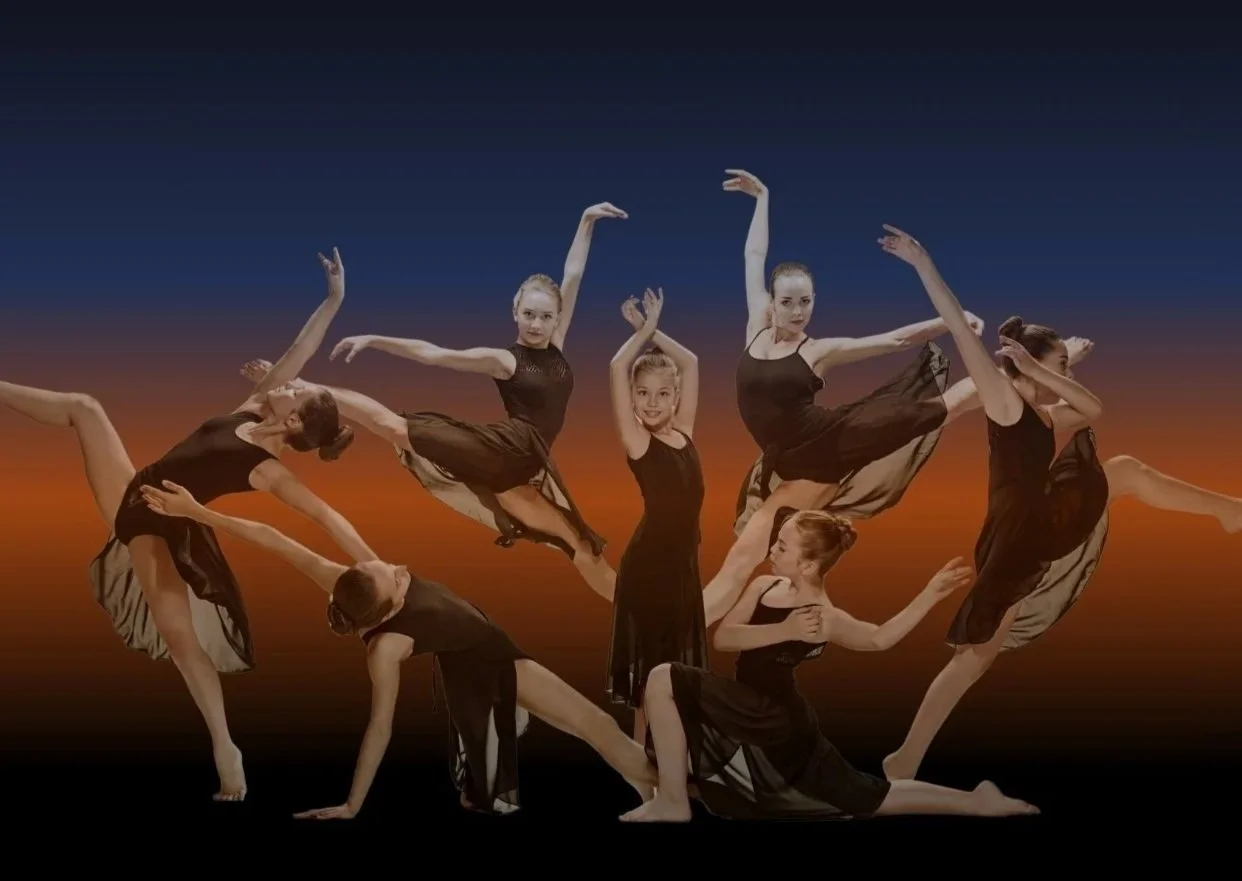 group student dancers dancing on stage.