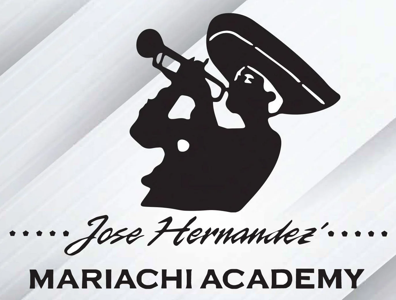 Silhouette of a woman with a hat, with the text 'Jose Hernandez' and 'Mariachi Academy' below.