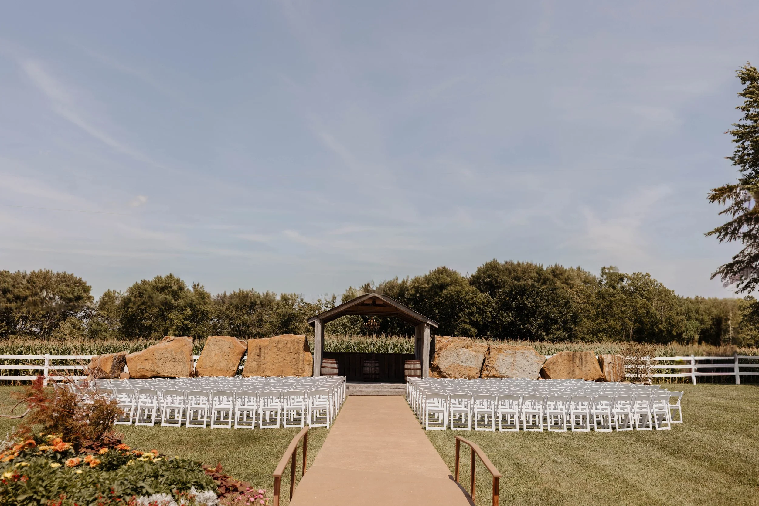our outdoor baby barn courtyard ceremony space