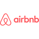 Airbnb logo with a stylized pink and black icon and the word 'airbnb' in lowercase pink letters.